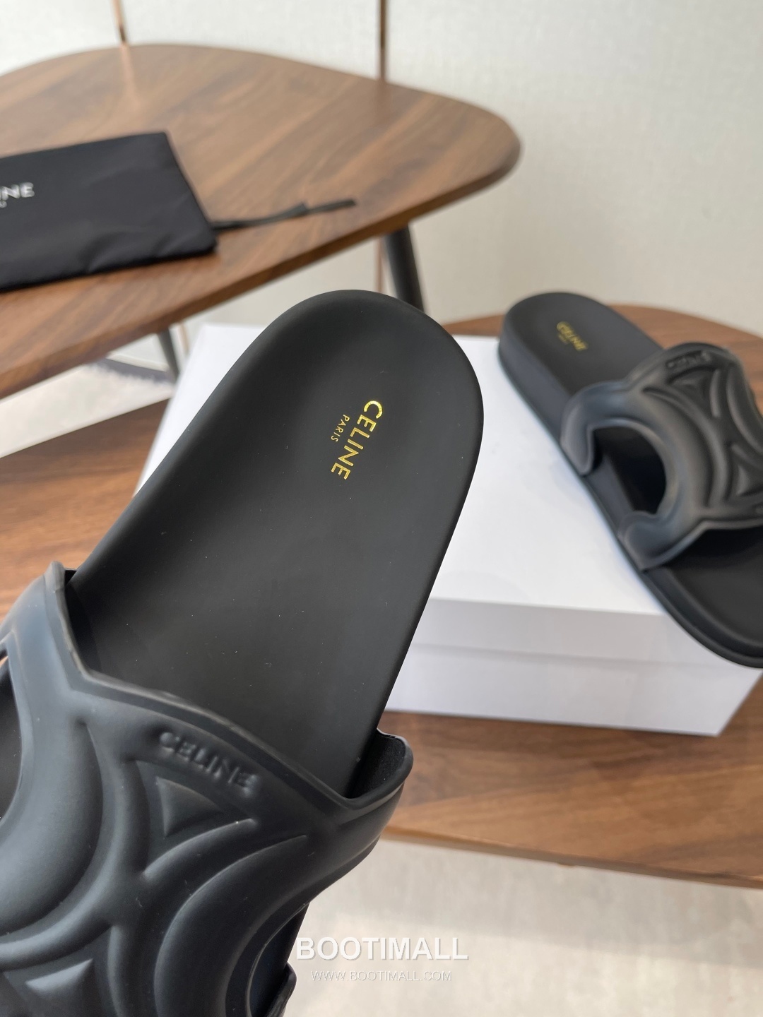 Celine Triomphe Roman Platform Lambskin Black Slides 셀린느 트리옹프 로마 플랫폼 양가죽 블랙 슬라이드 7