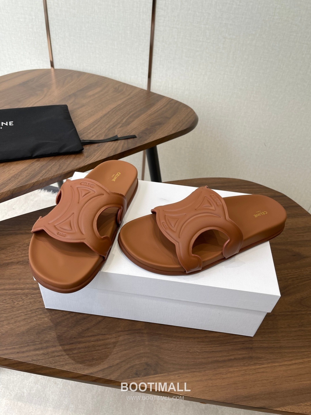 Celine Triomphe Roman Platform Lambskin Black Slides 셀린느 트리옹프 로마 플랫폼 양가죽 블랙 슬라이드 3