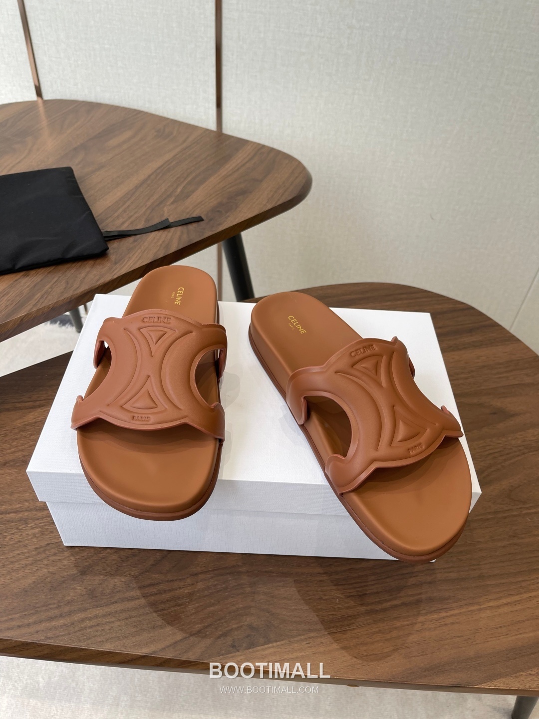 Celine Triomphe Roman Platform Lambskin Black Slides 셀린느 트리옹프 로마 플랫폼 양가죽 블랙 슬라이드 4