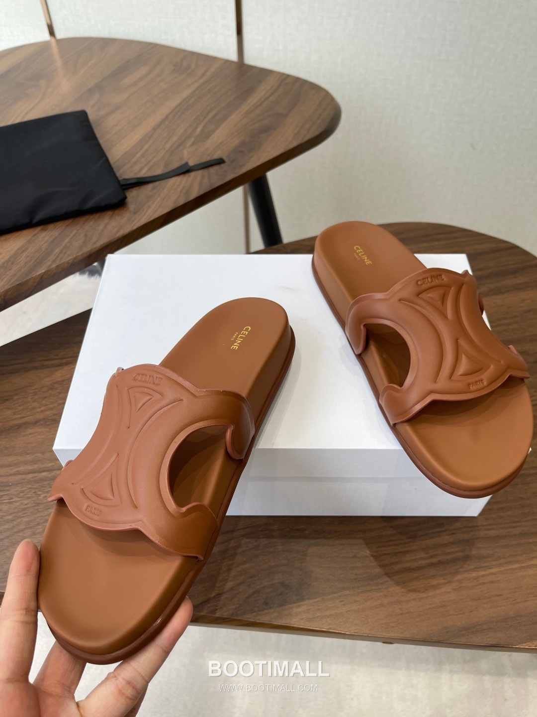 Celine Triomphe Roman Platform Lambskin Black Slides 셀린느 트리옹프 로마 플랫폼 양가죽 블랙 슬라이드 5