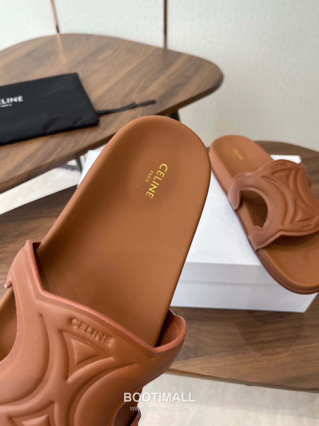 Celine Triomphe Roman Platform Lambskin Black Slides 셀린느 트리옹프 로마 플랫폼 양가죽 블랙 슬라이드 7