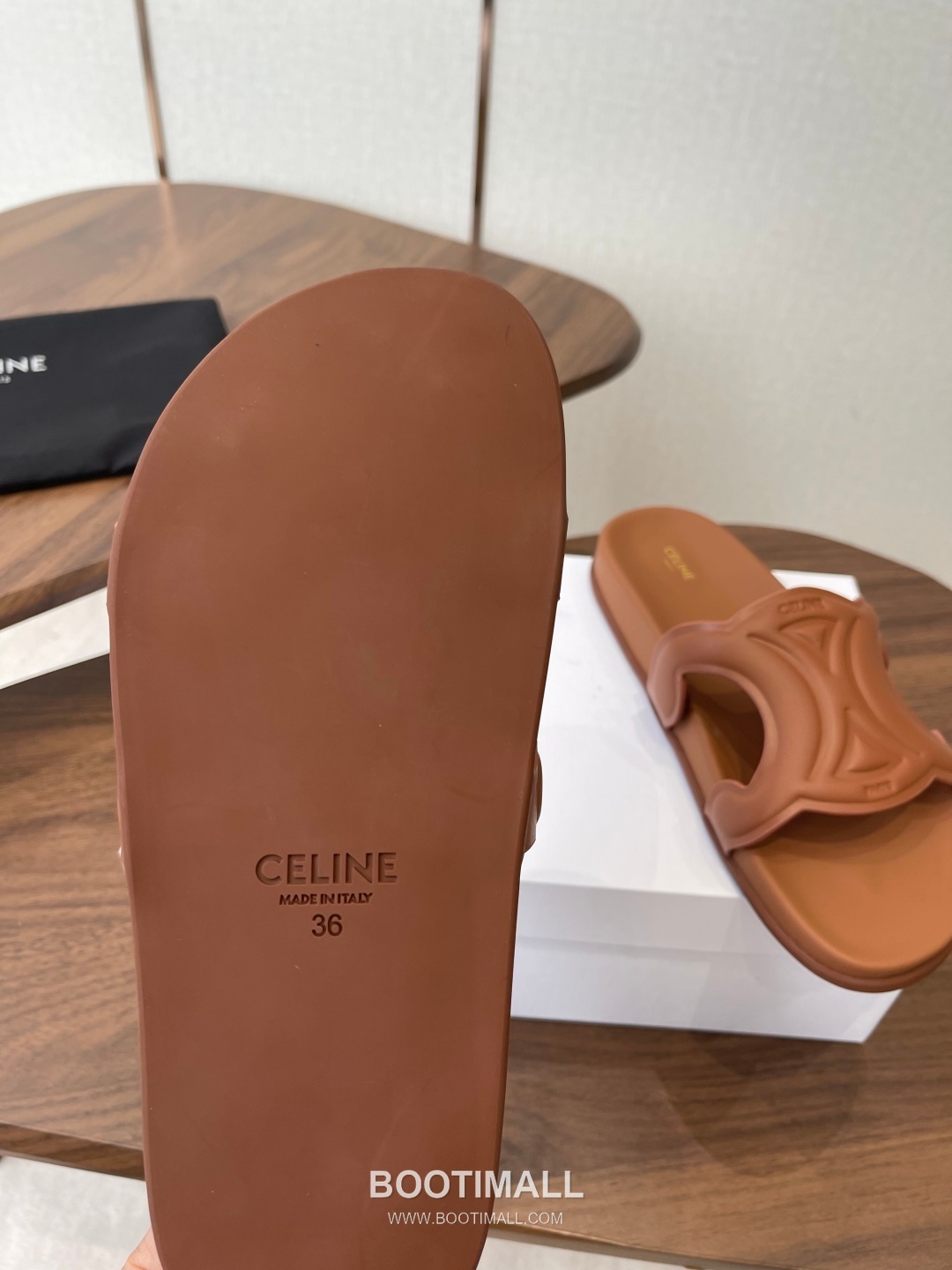Celine Triomphe Roman Platform Lambskin Black Slides 셀린느 트리옹프 로마 플랫폼 양가죽 블랙 슬라이드 9