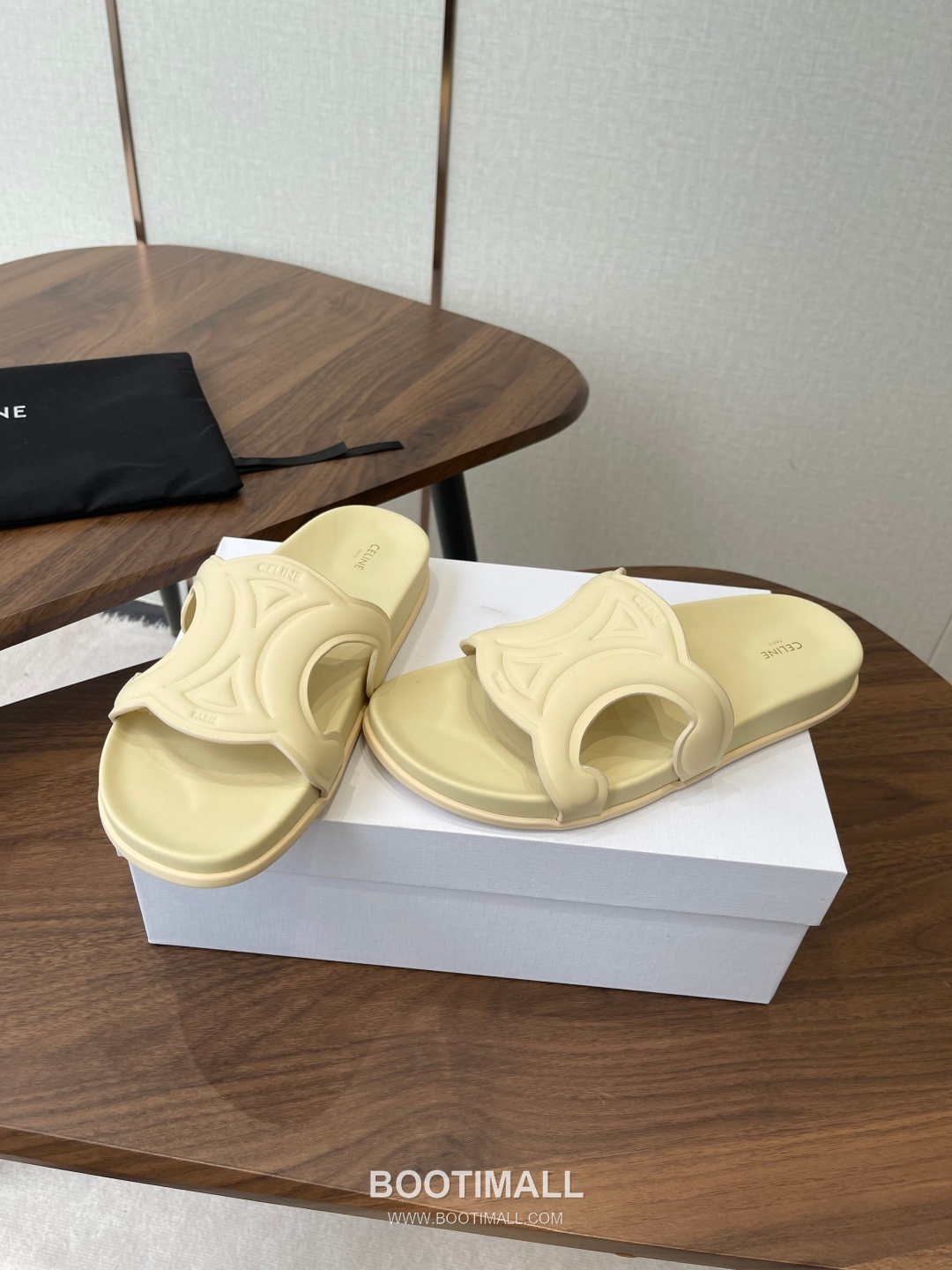 Celine Triomphe Roman Platform Lambskin Black Slides 셀린느 트리옹프 로마 플랫폼 양가죽 블랙 슬라이드 3