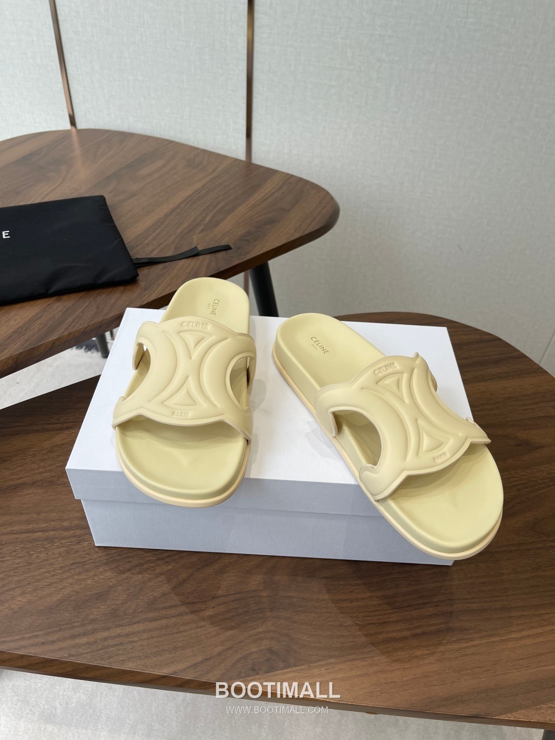 Celine Triomphe Roman Platform Lambskin Black Slides 셀린느 트리옹프 로마 플랫폼 양가죽 블랙 슬라이드 4