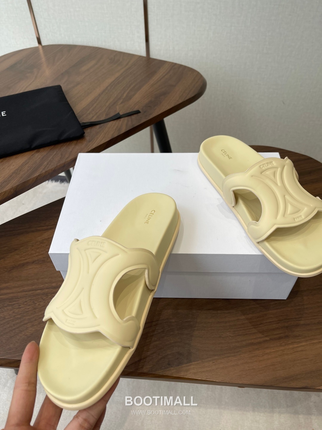 Celine Triomphe Roman Platform Lambskin Black Slides 셀린느 트리옹프 로마 플랫폼 양가죽 블랙 슬라이드 5