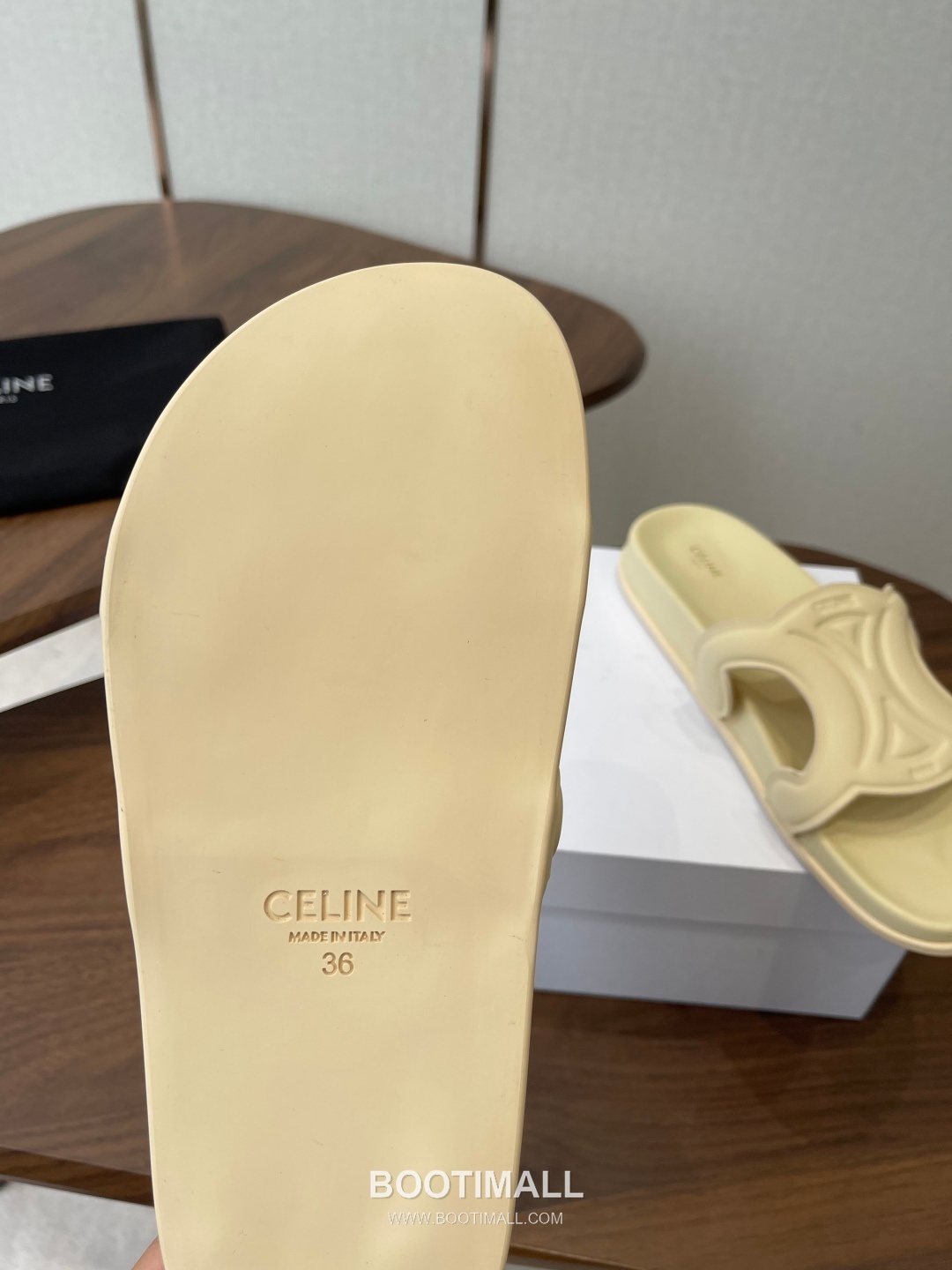 Celine Triomphe Roman Platform Lambskin Black Slides 셀린느 트리옹프 로마 플랫폼 양가죽 블랙 슬라이드 9