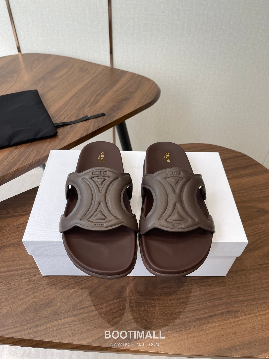 Celine Triomphe Roman Platform Lambskin Black Slides 셀린느 트리옹프 로마 플랫폼 양가죽 블랙 슬라이드 1