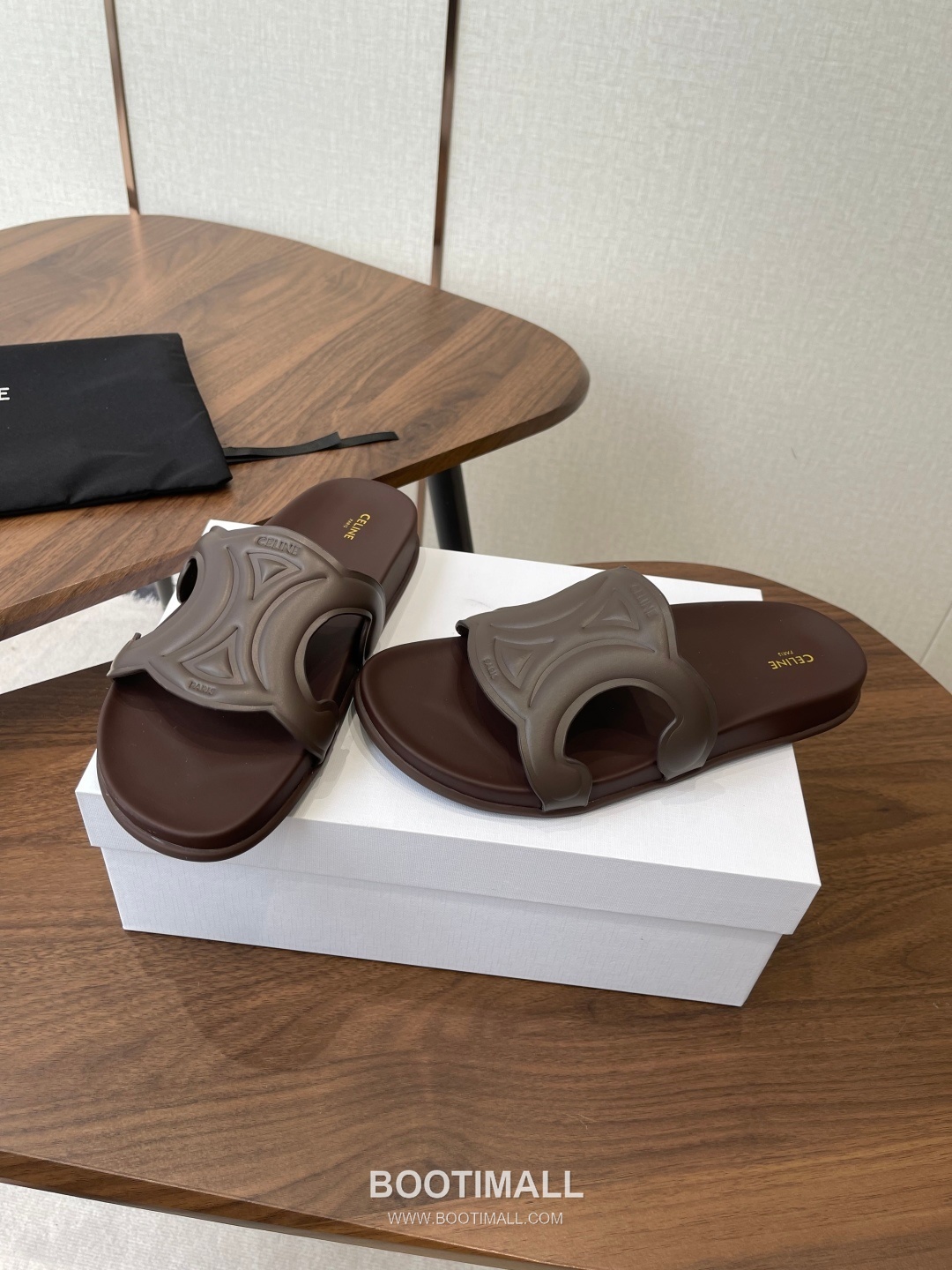 Celine Triomphe Roman Platform Lambskin Black Slides 셀린느 트리옹프 로마 플랫폼 양가죽 블랙 슬라이드 3