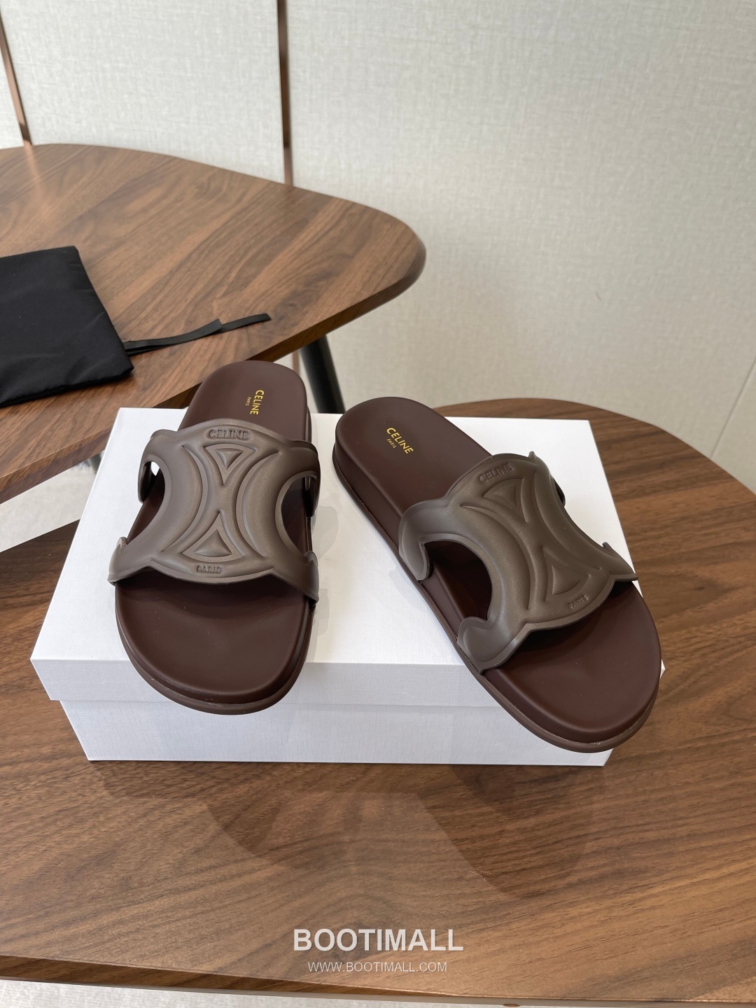 Celine Triomphe Roman Platform Lambskin Black Slides 셀린느 트리옹프 로마 플랫폼 양가죽 블랙 슬라이드 4