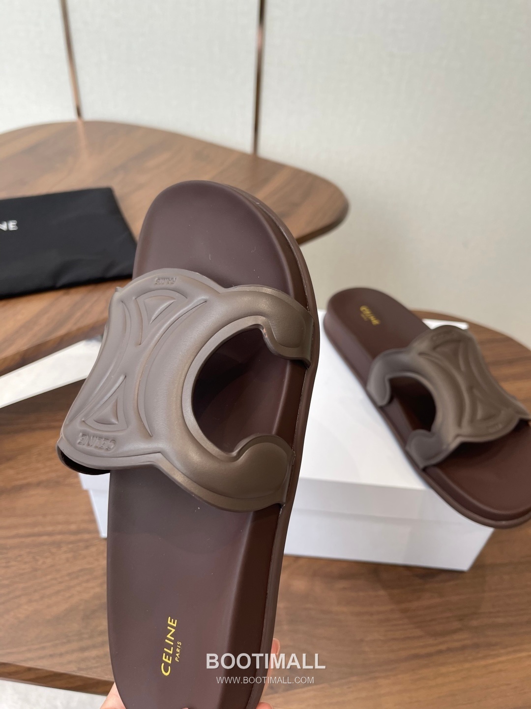 Celine Triomphe Roman Platform Lambskin Black Slides 셀린느 트리옹프 로마 플랫폼 양가죽 블랙 슬라이드 5
