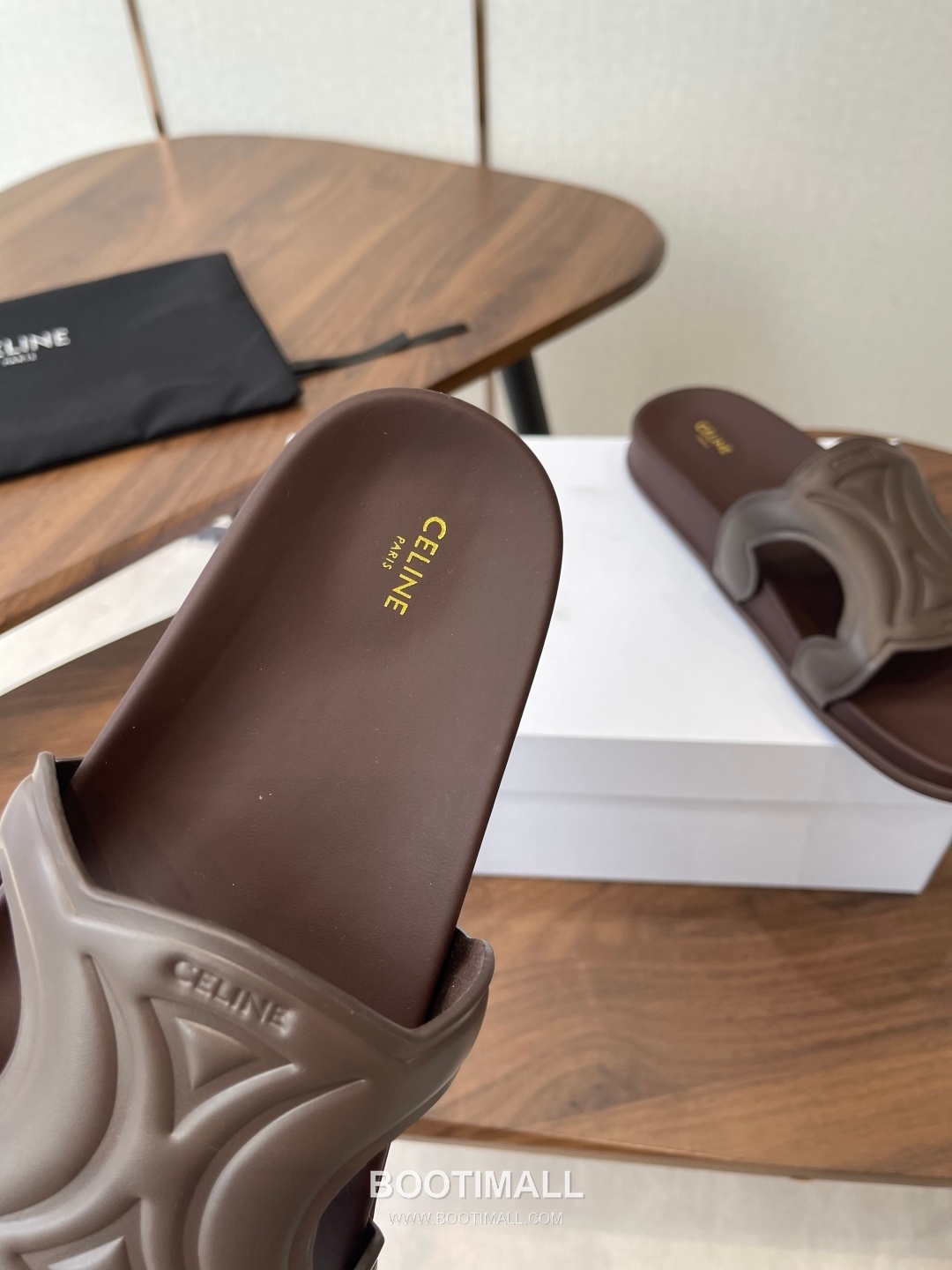 Celine Triomphe Roman Platform Lambskin Black Slides 셀린느 트리옹프 로마 플랫폼 양가죽 블랙 슬라이드 7