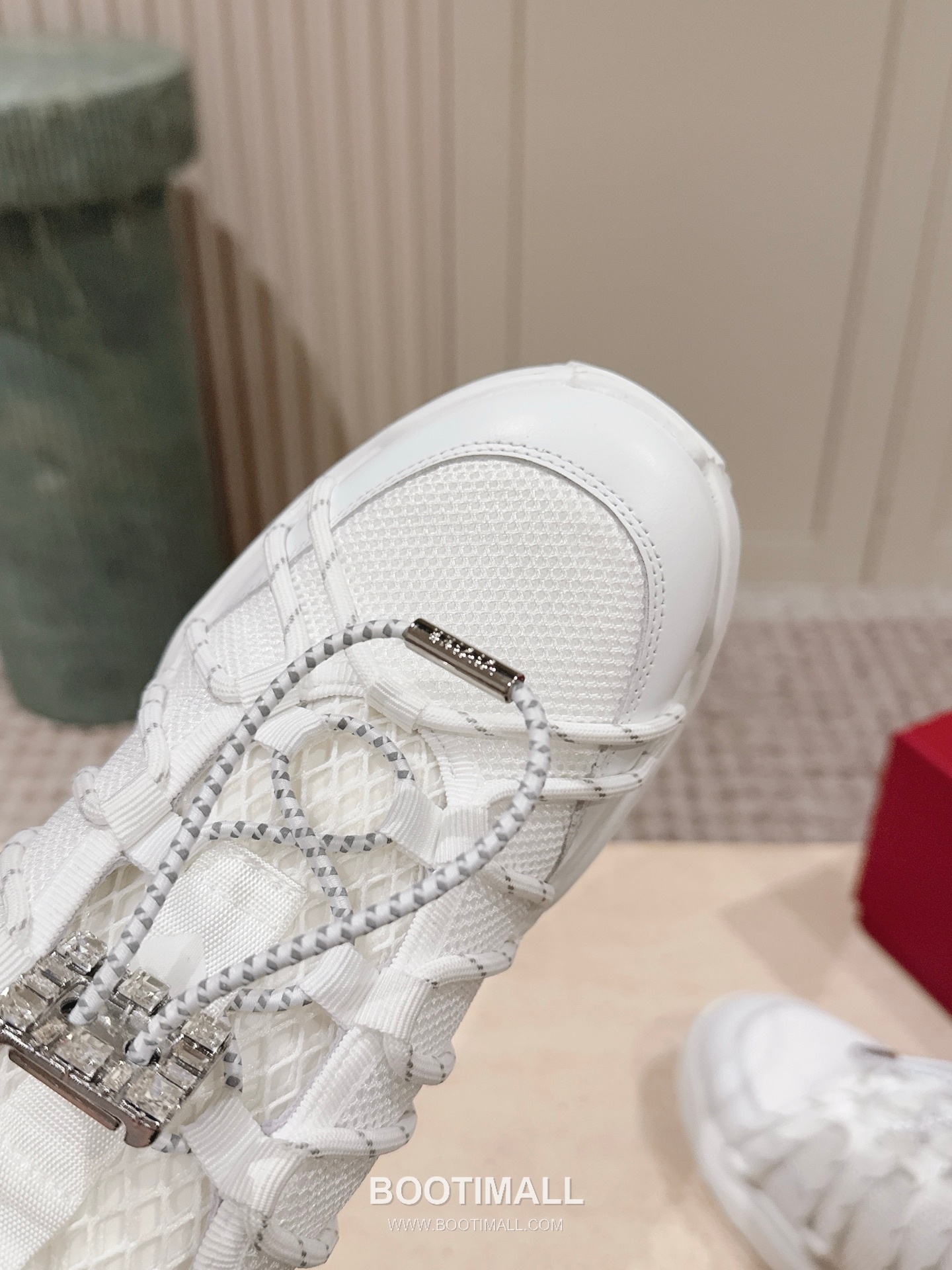 Prada Viv Run Crystal Buckle Mesh Lambskin Black Sneakers 프라다 비브 런 크리스털 버클 메쉬 양가죽 블랙 스니커즈 6