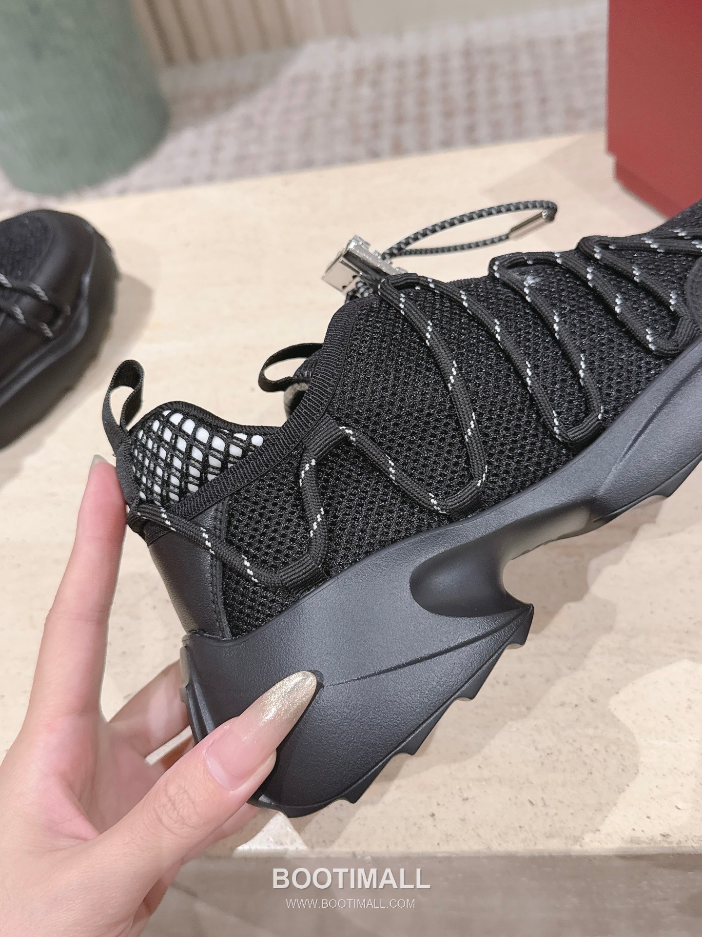 Prada Viv Run Crystal Buckle Mesh Lambskin Black Sneakers 프라다 비브 런 크리스털 버클 메쉬 양가죽 블랙 스니커즈 7