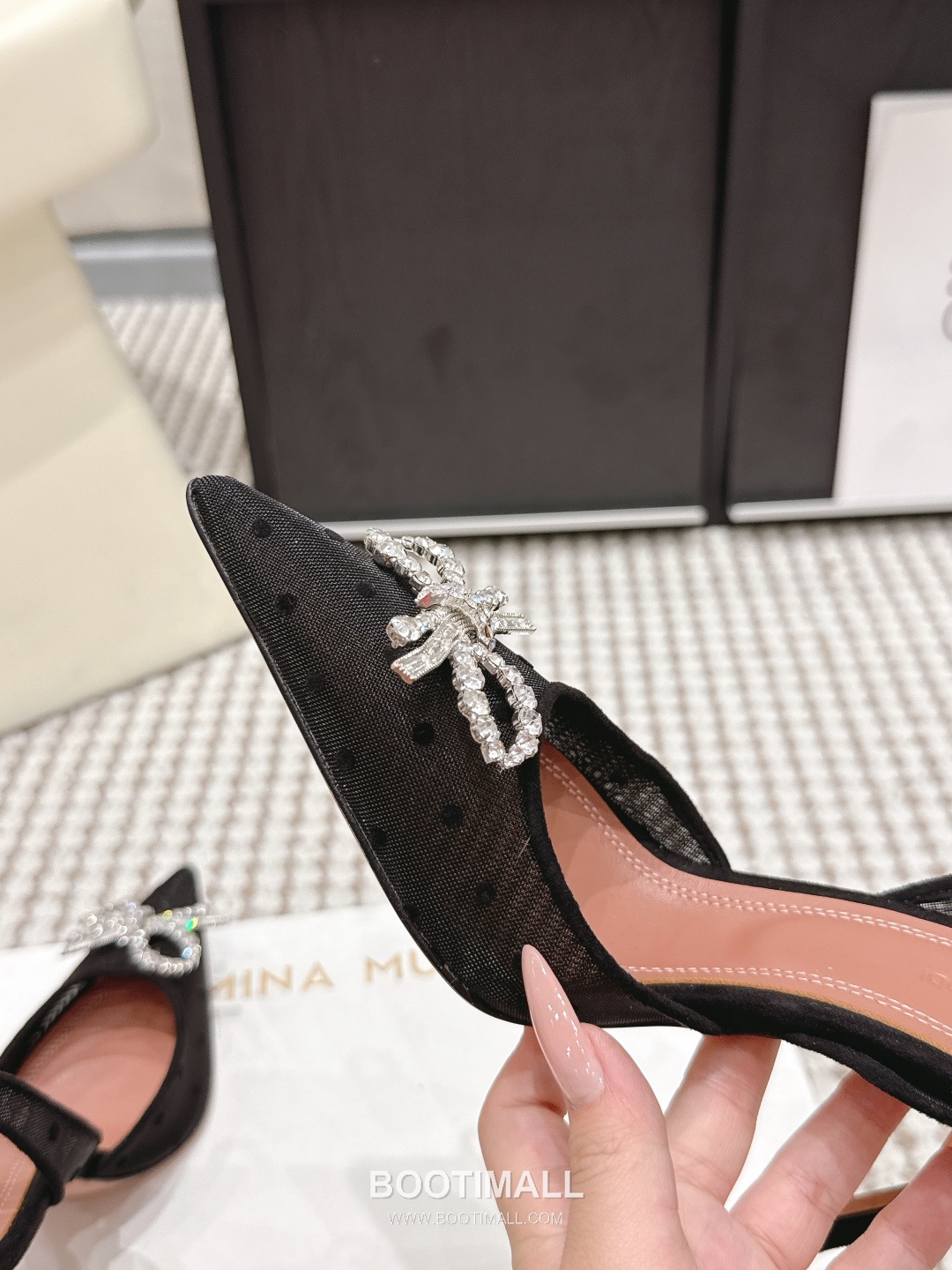 Amina Muaddi Crystal Embellished Slingback Heel 아미나 무아디 크리스탈 슬링백 힐 9.5cm 6