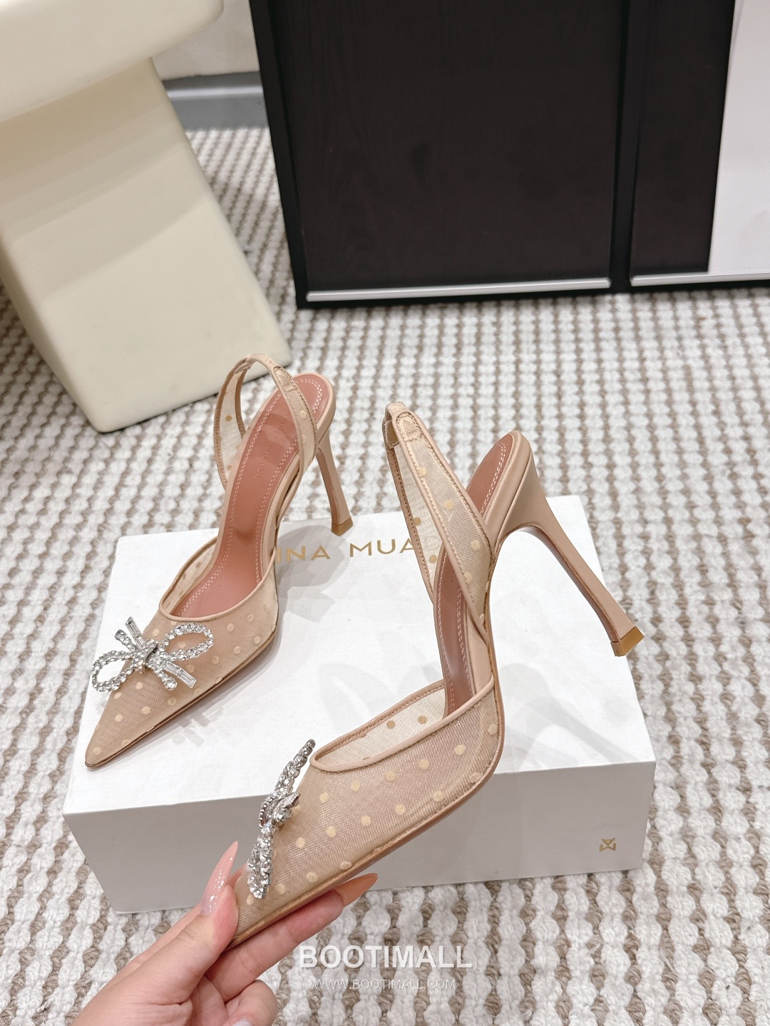 Amina Muaddi Crystal Embellished Slingback Heel 아미나 무아디 크리스탈 슬링백 힐 9.5cm 5