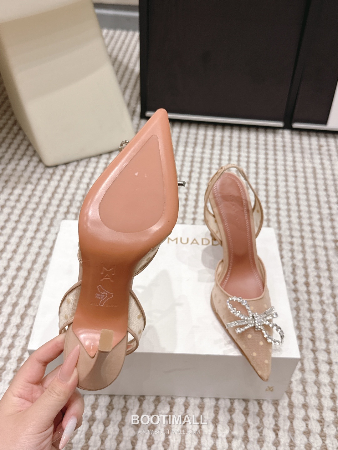 Amina Muaddi Crystal Embellished Slingback Heel 아미나 무아디 크리스탈 슬링백 힐 9.5cm 9