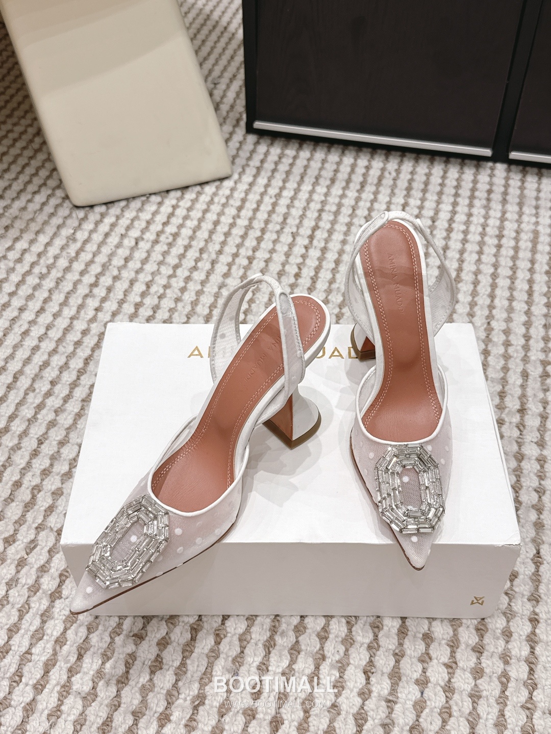 Amina Muaddi Crystal Embellished Slingback Heel 아미나 무아디 크리스탈 슬링백 힐 9.5cm 4