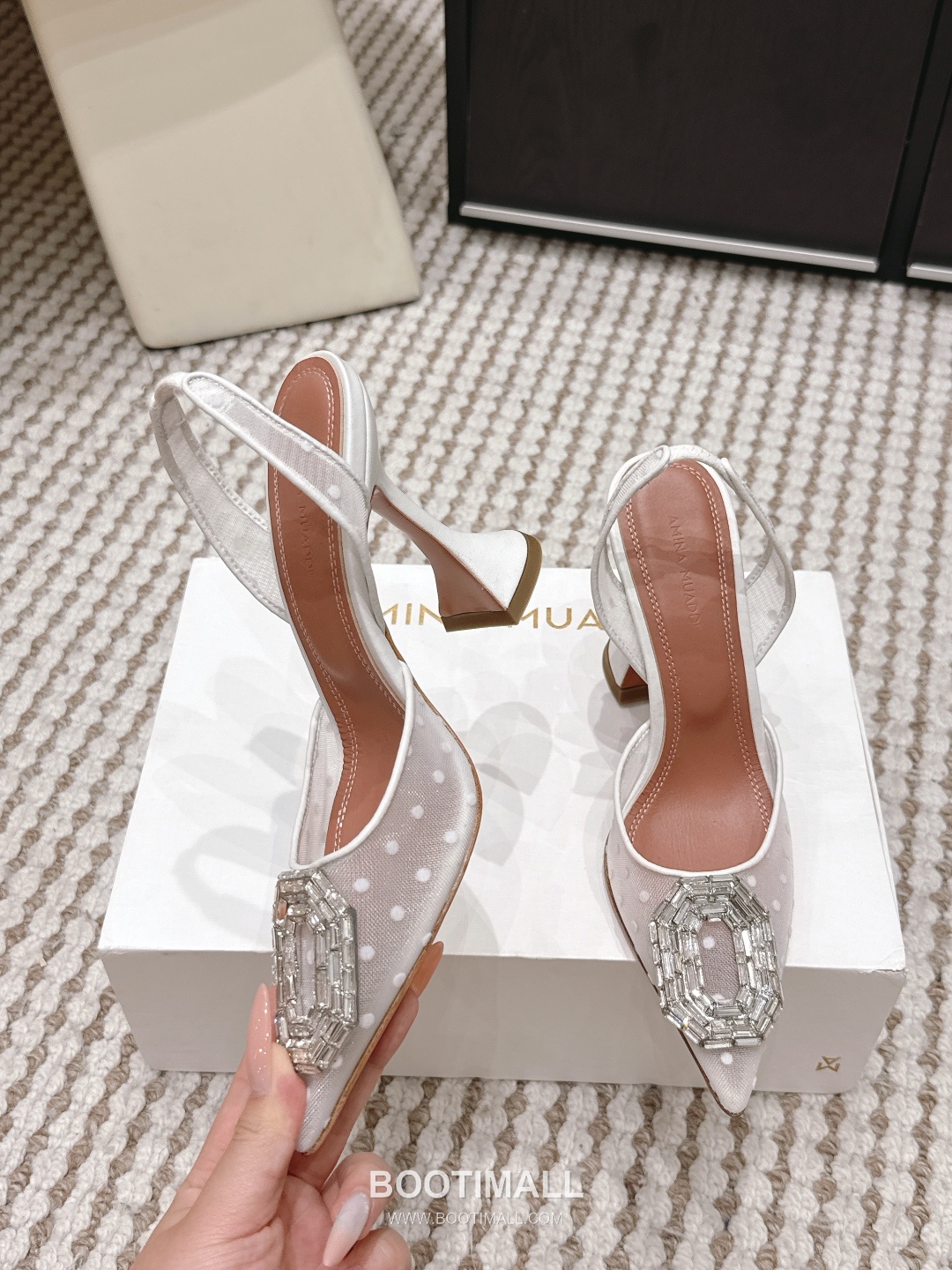 Amina Muaddi Crystal Embellished Slingback Heel 아미나 무아디 크리스탈 슬링백 힐 9.5cm 5