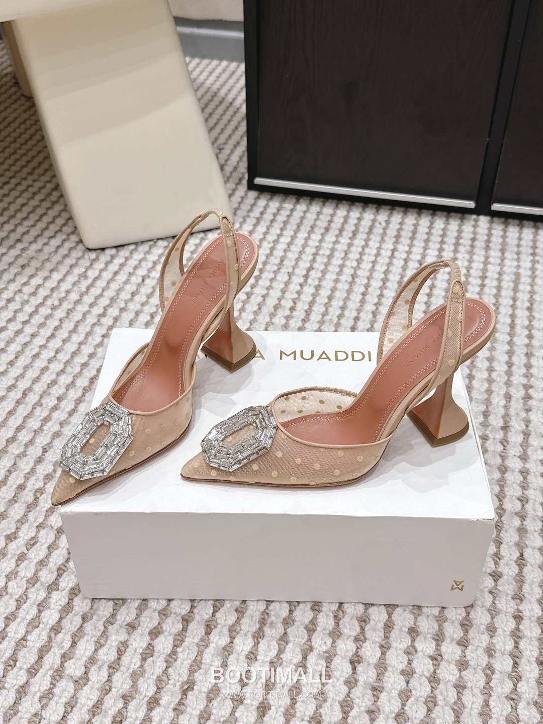 Amina Muaddi Crystal Embellished Slingback Heel 아미나 무아디 크리스탈 슬링백 힐 9.5cm 3