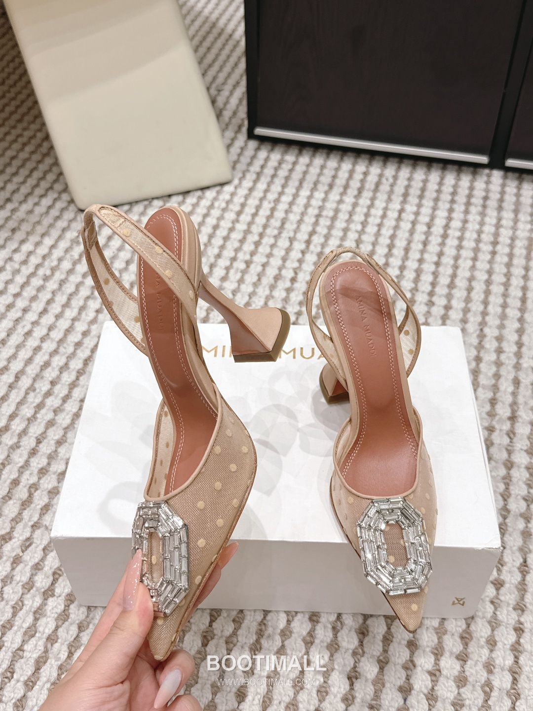 Amina Muaddi Crystal Embellished Slingback Heel 아미나 무아디 크리스탈 슬링백 힐 9.5cm 5