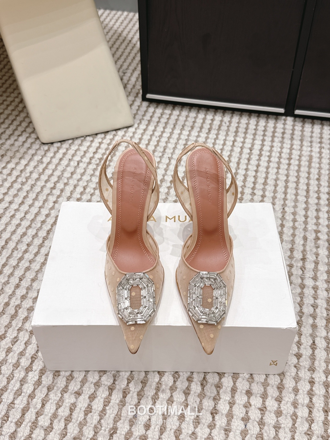 Amina Muaddi Crystal Embellished Slingback Heel 아미나 무아디 크리스탈 슬링백 힐 9.5cm 1