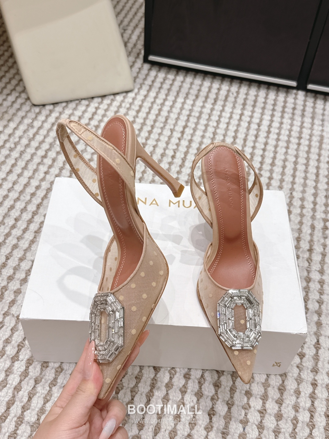 Amina Muaddi Crystal Embellished Slingback Heel 아미나 무아디 크리스탈 슬링백 힐 9.5cm 5