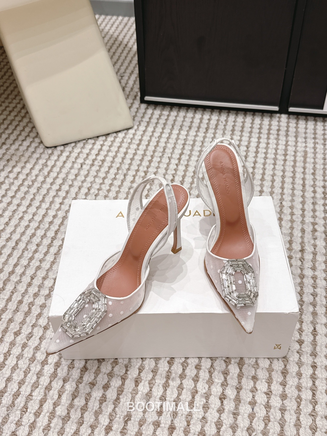 Amina Muaddi Crystal Embellished Slingback Heel 아미나 무아디 크리스탈 슬링백 힐 9.5cm 4