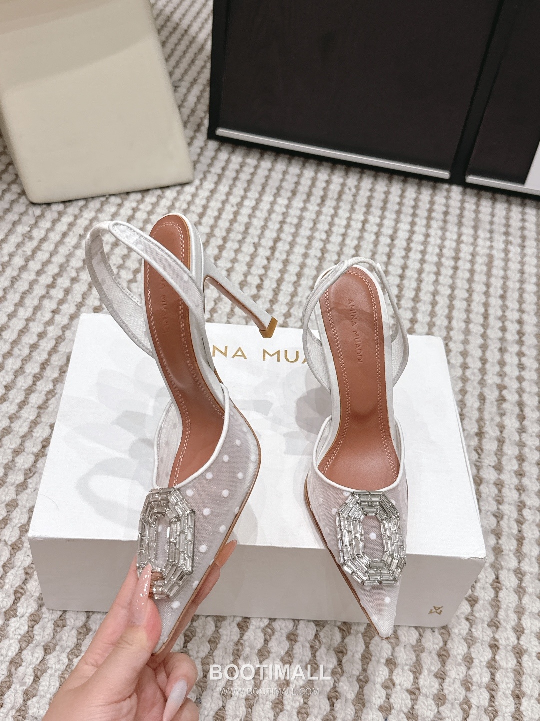 Amina Muaddi Crystal Embellished Slingback Heel 아미나 무아디 크리스탈 슬링백 힐 9.5cm 5