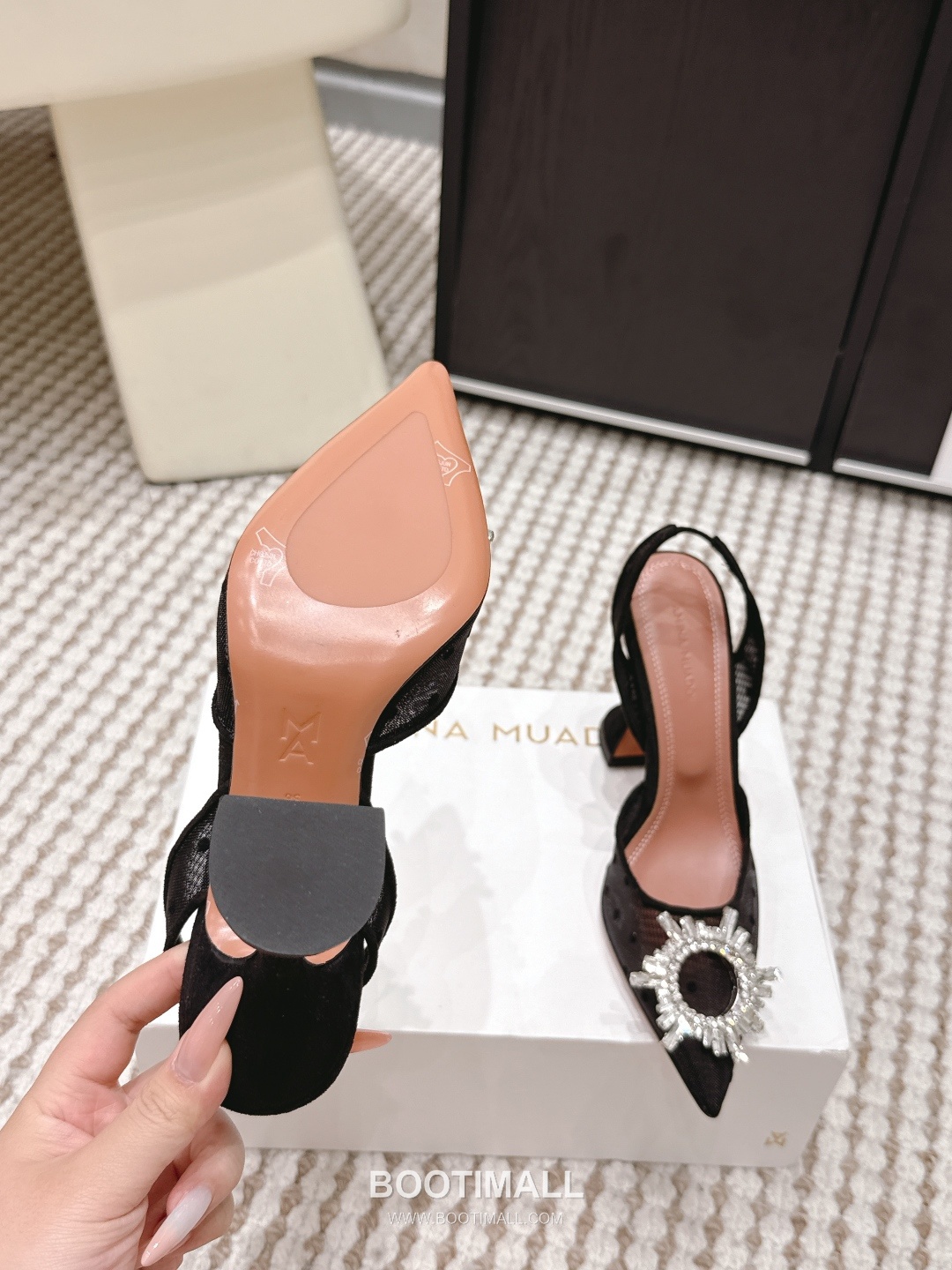 Amina Muaddi Crystal Embellished Slingback Heel 아미나 무아디 크리스탈 슬링백 힐 9.5cm 9