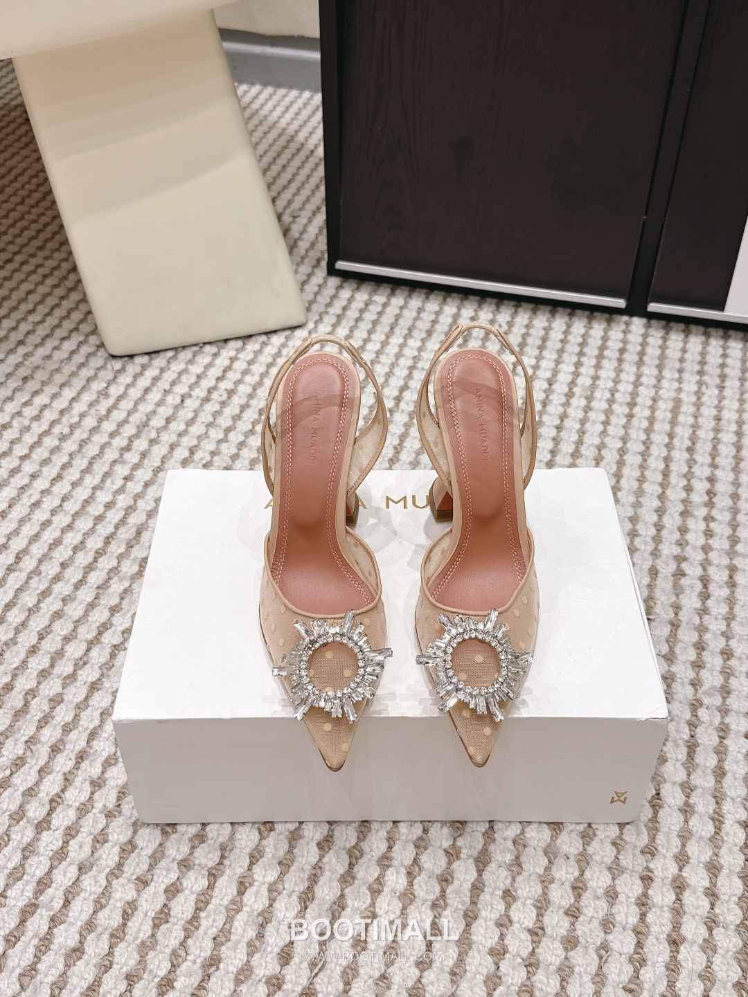 Amina Muaddi Crystal Embellished Slingback Heel 아미나 무아디 크리스탈 슬링백 힐 9.5cm 1