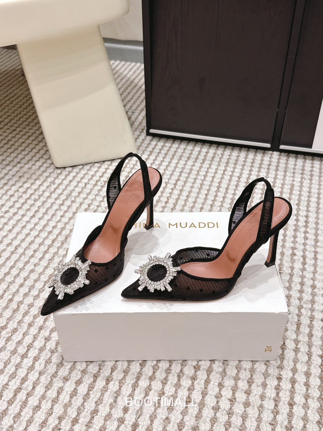 Amina Muaddi Crystal Embellished Slingback Heel 아미나 무아디 크리스탈 슬링백 힐 9.5cm 3