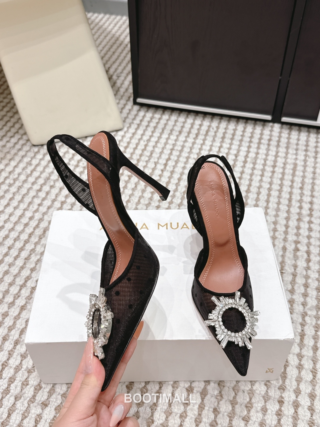 Amina Muaddi Crystal Embellished Slingback Heel 아미나 무아디 크리스탈 슬링백 힐 9.5cm 5