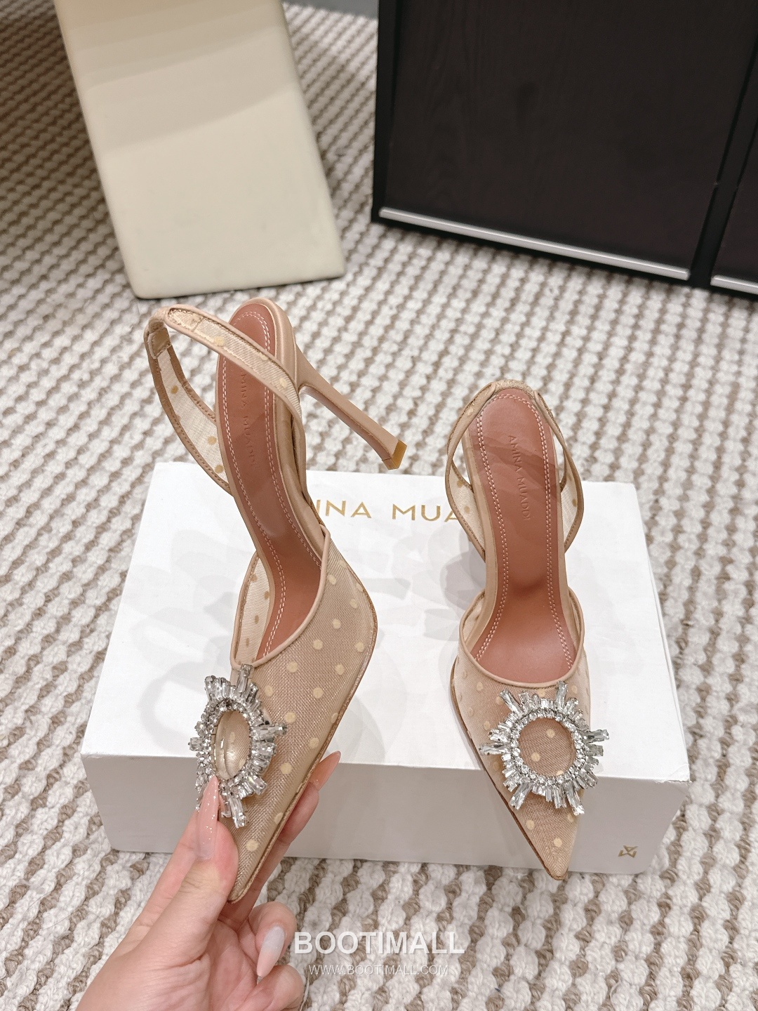 Amina Muaddi Crystal Embellished Slingback Heel 아미나 무아디 크리스탈 슬링백 힐 9.5cm 5
