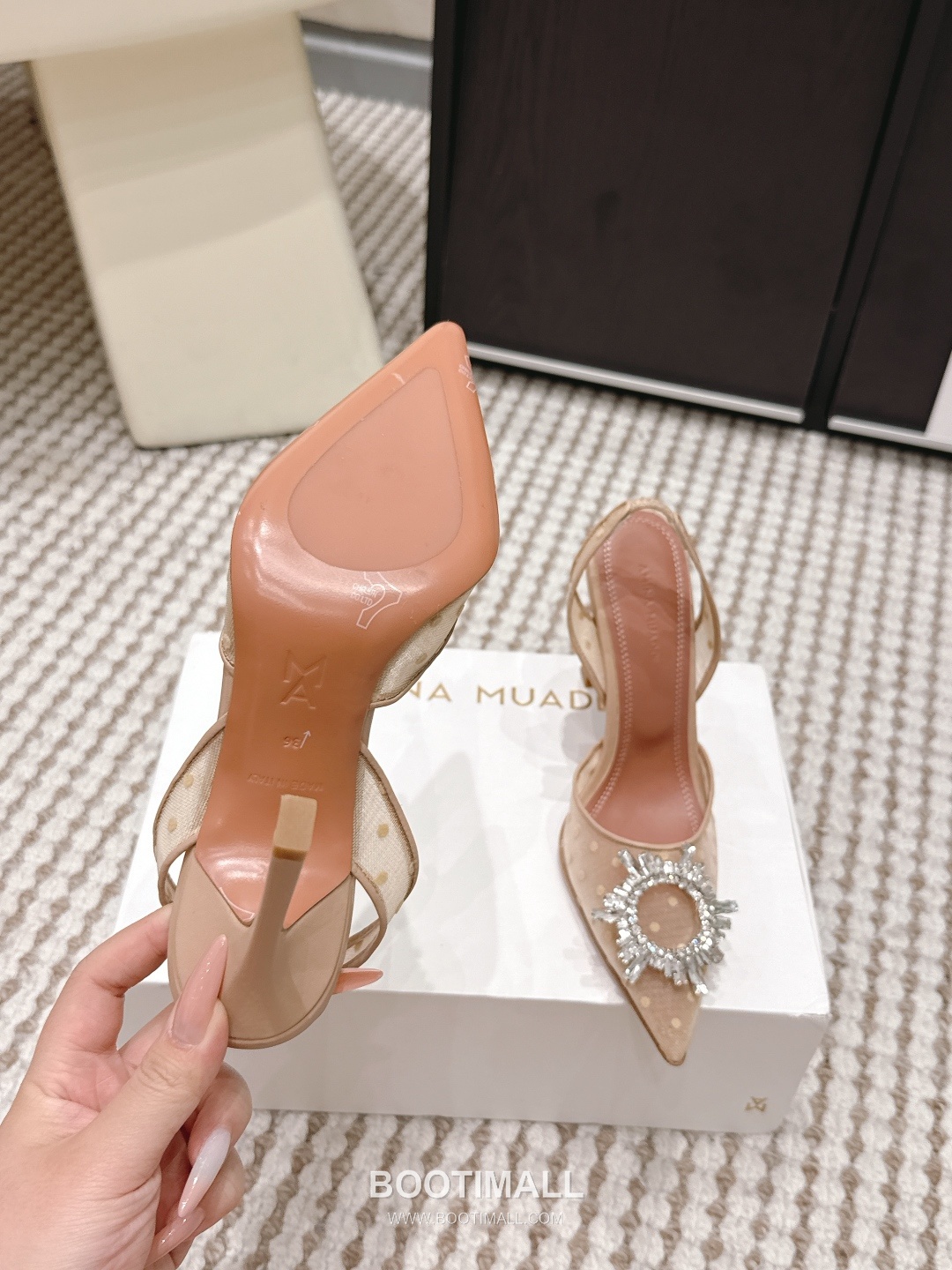 Amina Muaddi Crystal Embellished Slingback Heel 아미나 무아디 크리스탈 슬링백 힐 9.5cm 9