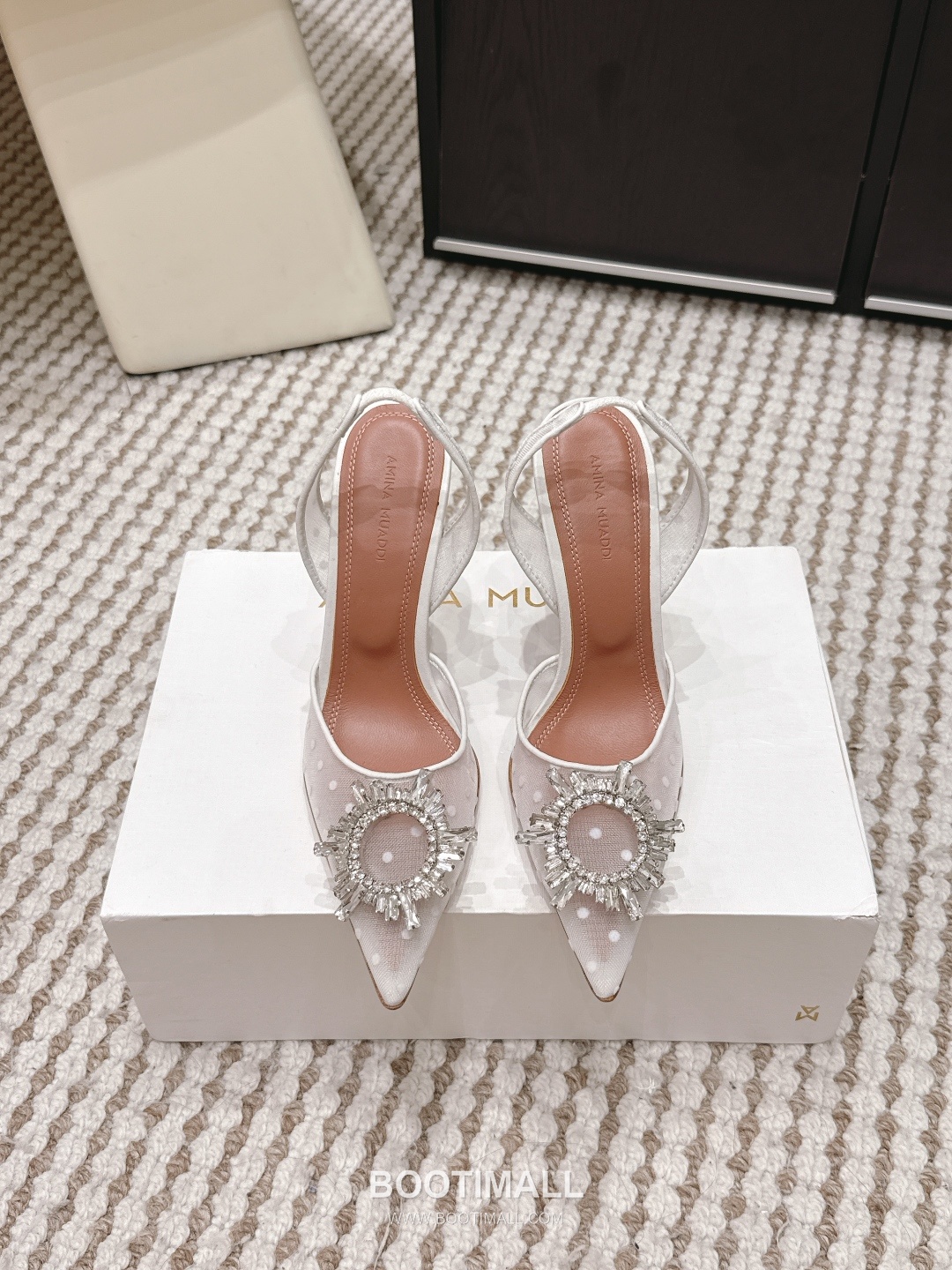 Amina Muaddi Crystal Embellished Slingback Heel 아미나 무아디 크리스탈 슬링백 힐 9.5cm 1