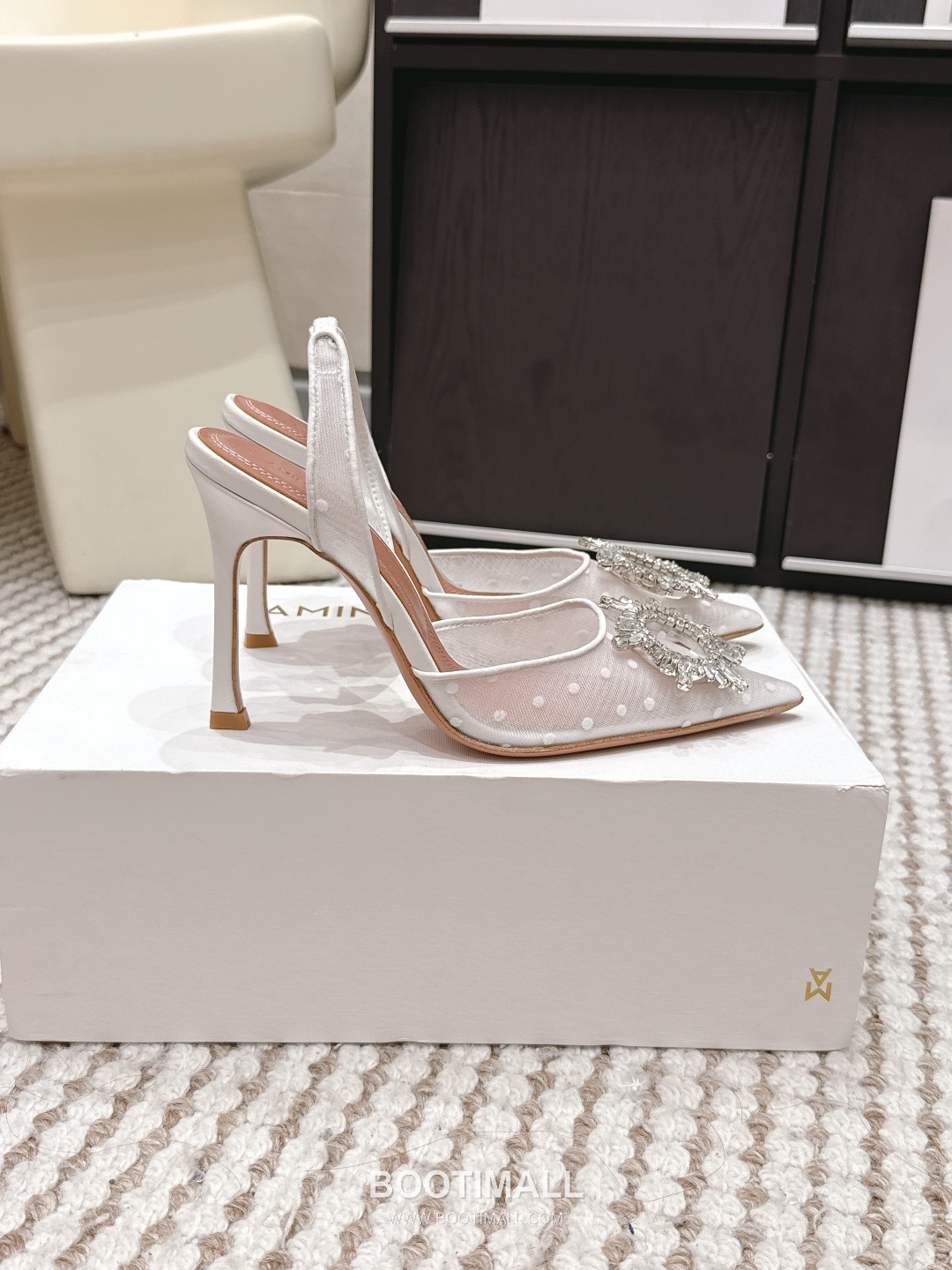 Amina Muaddi Crystal Embellished Slingback Heel 아미나 무아디 크리스탈 슬링백 힐 9.5cm 2