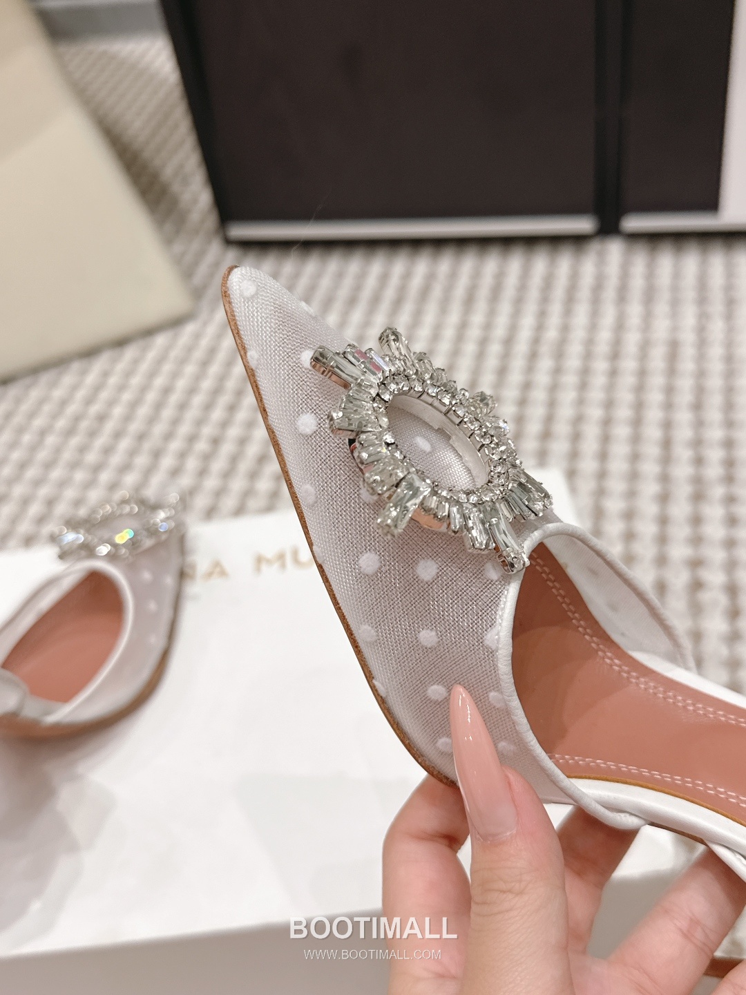 Amina Muaddi Crystal Embellished Slingback Heel 아미나 무아디 크리스탈 슬링백 힐 9.5cm 8
