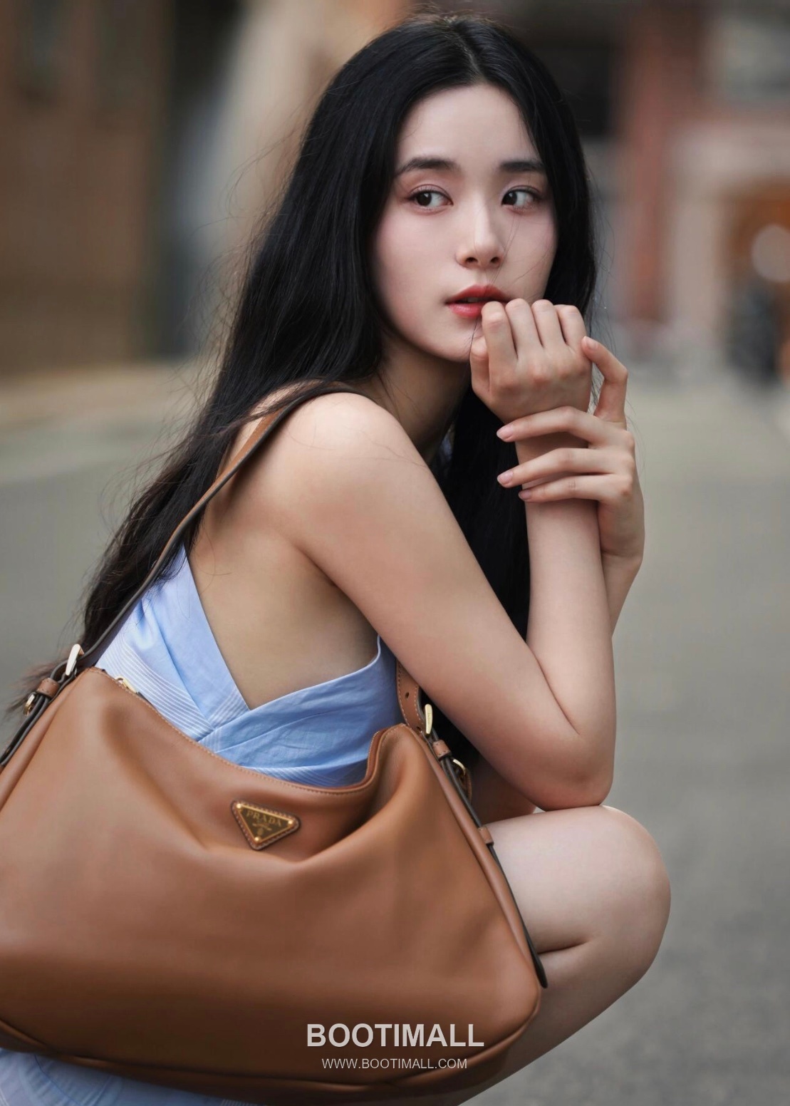 Prada Aimee Cowhide Caramel Hobo Bag 프라다 에이미 1BC228 소가죽 카라멜 호보백 39cm 1