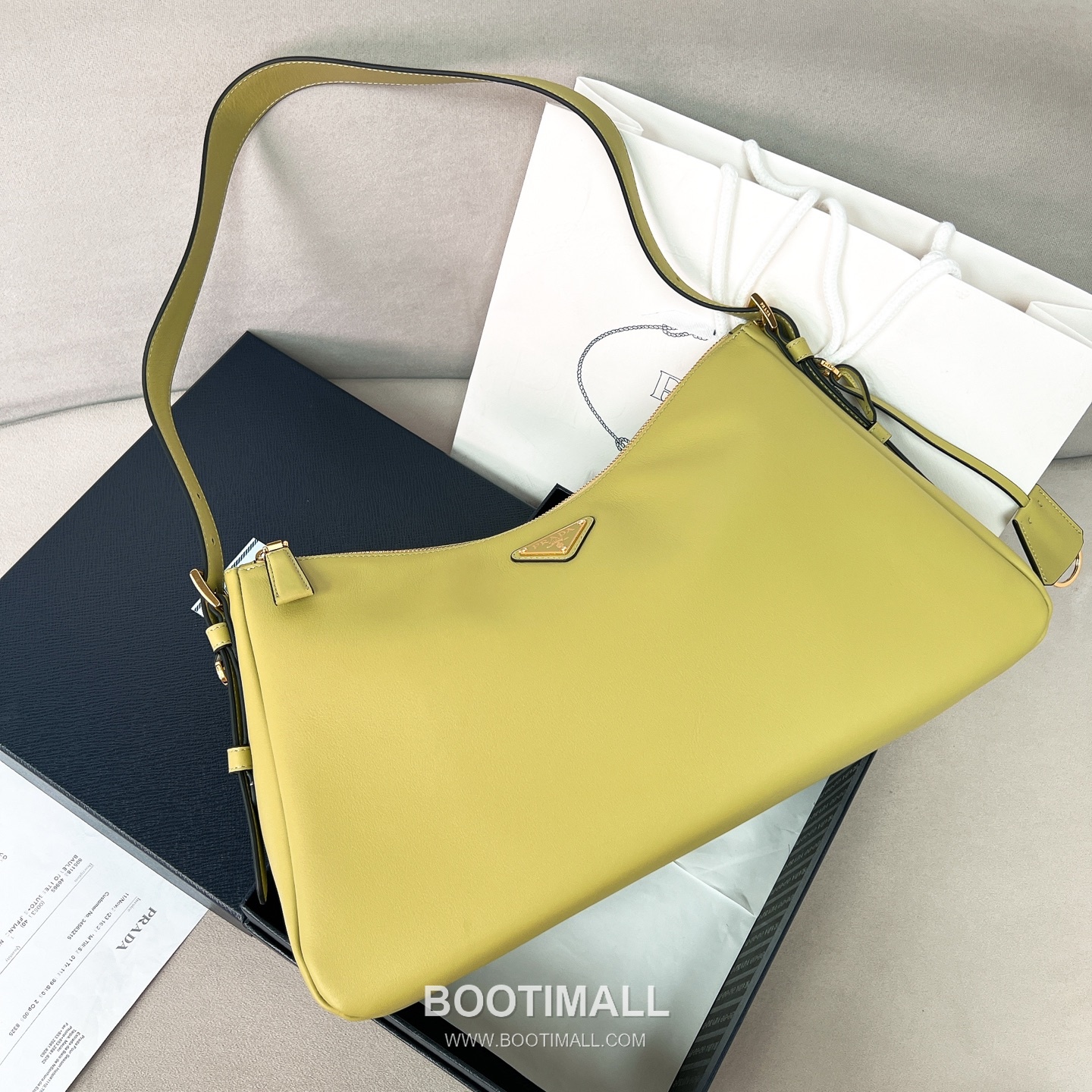 Prada Aimee Cowhide Avocado Green Hobo Bag 프라다 에이미 1BC228 소가죽 아보카도 그린 호보백 39cm 2