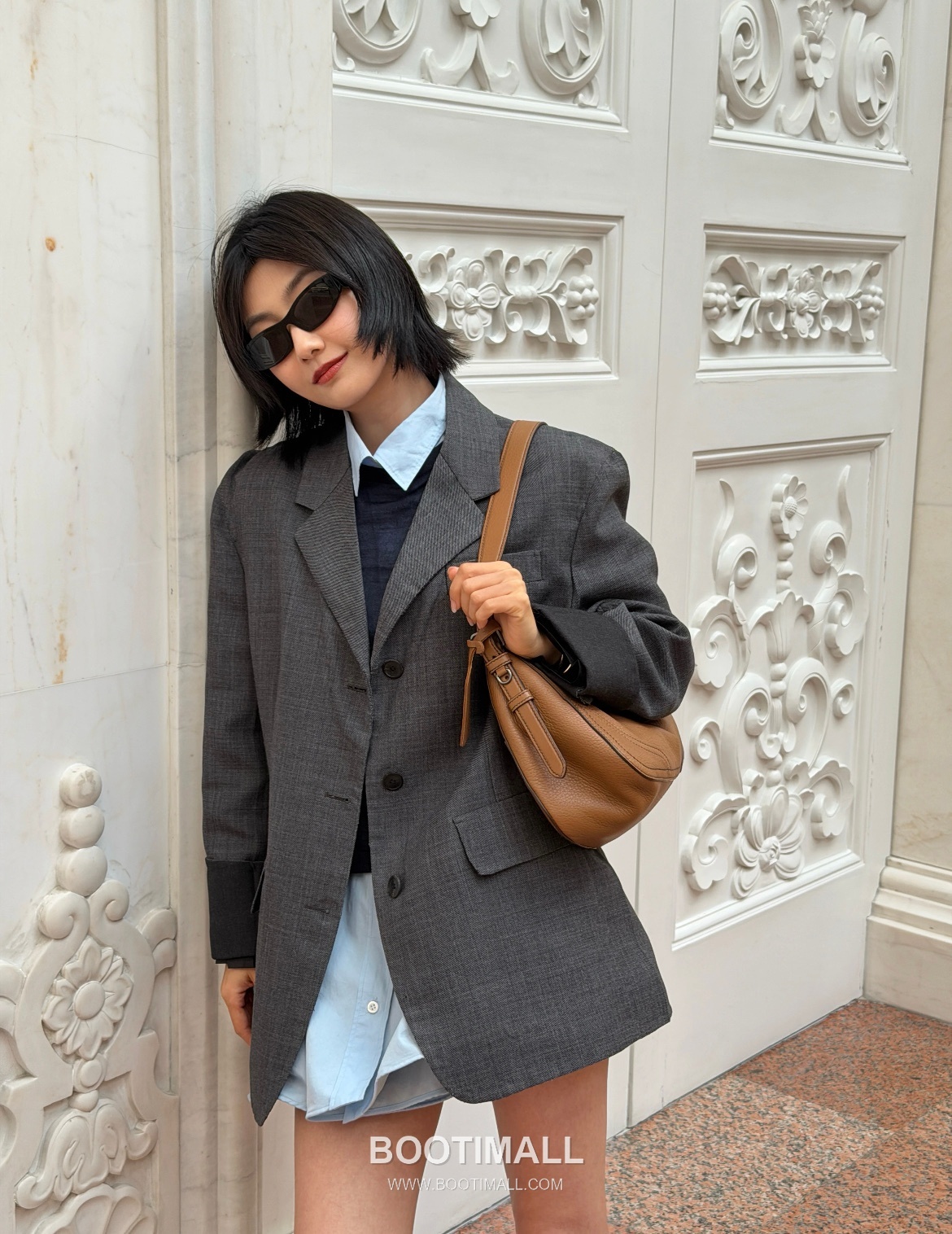 Prada Aimee Deerskin Caramel Hobo Bag 프라다 에이미 1BC280 디어스킨 카라멜 호보백 36cm 1