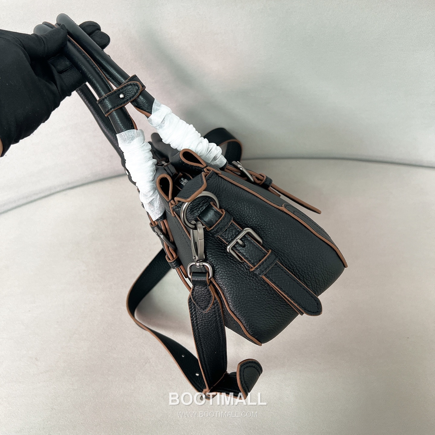 Prada Pebbled Tote Deerskin Black Bag 프라다 1BG604 페블 토트 디어스킨 블랙 35cm 5