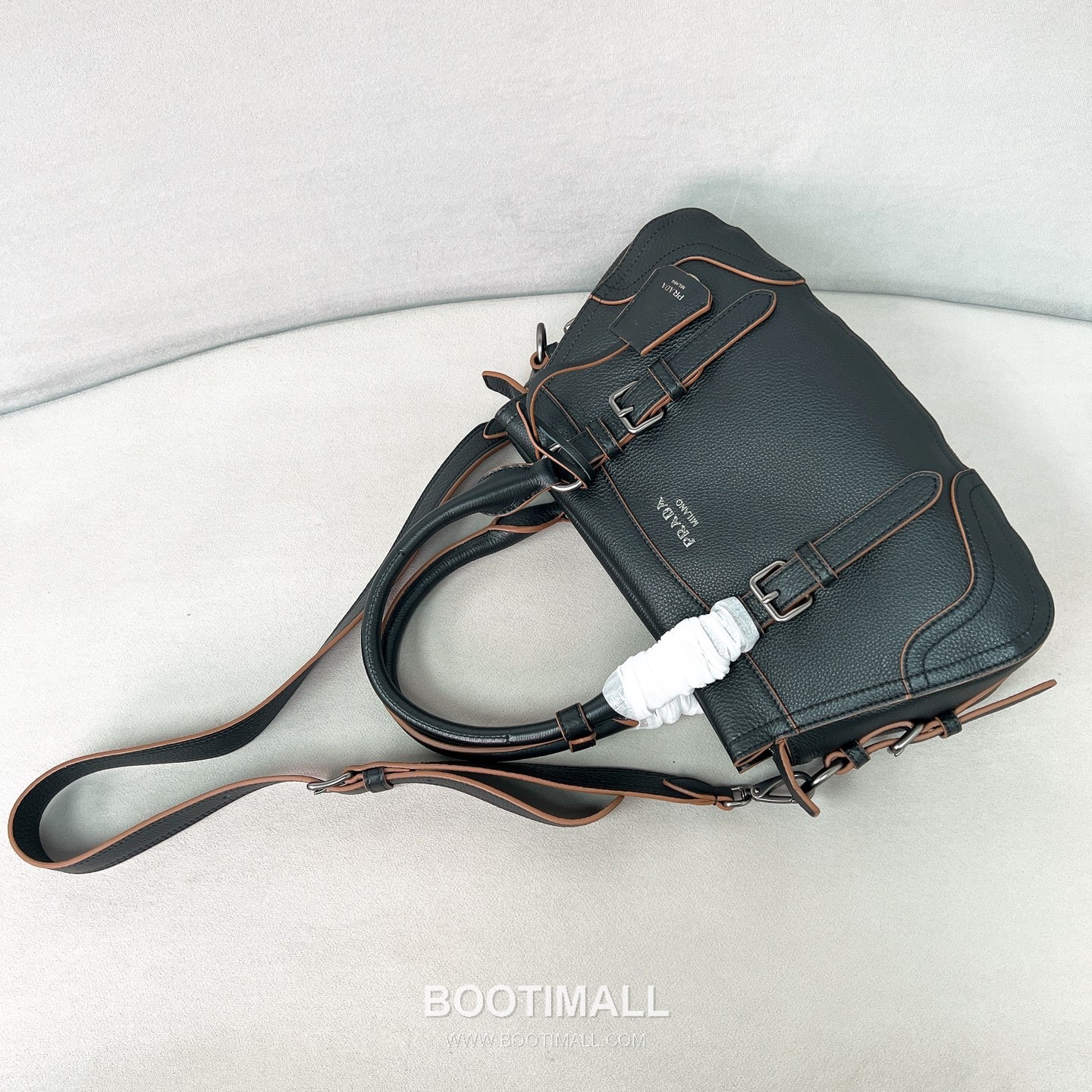 Prada Pebbled Tote Deerskin Black Bag 프라다 1BG604 페블 토트 디어스킨 블랙 35cm 7