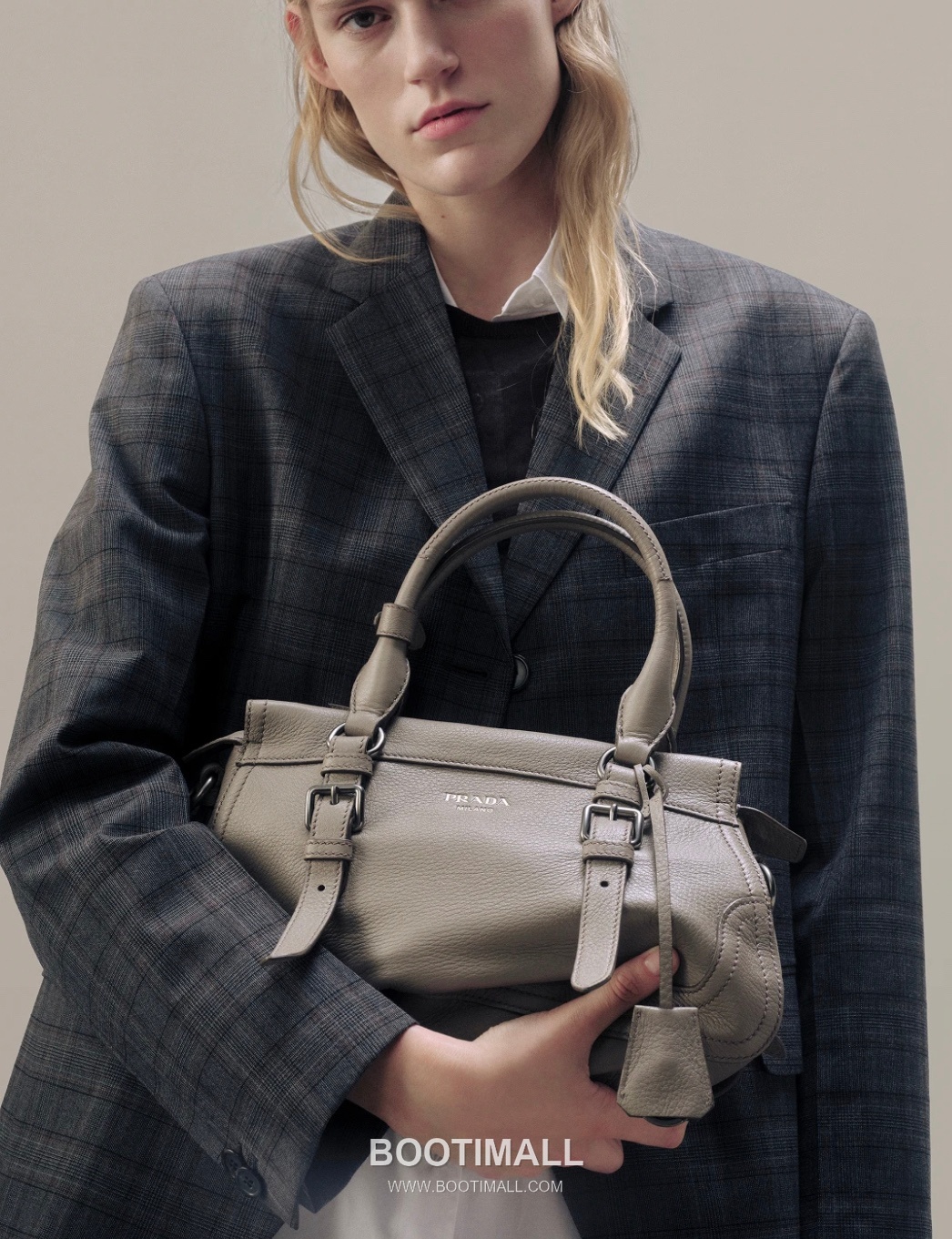 Prada Pebbled Tote Deerskin Taupe Bag 프라다 1BG604 페블드 토트 디어스킨 토프 35cm 1