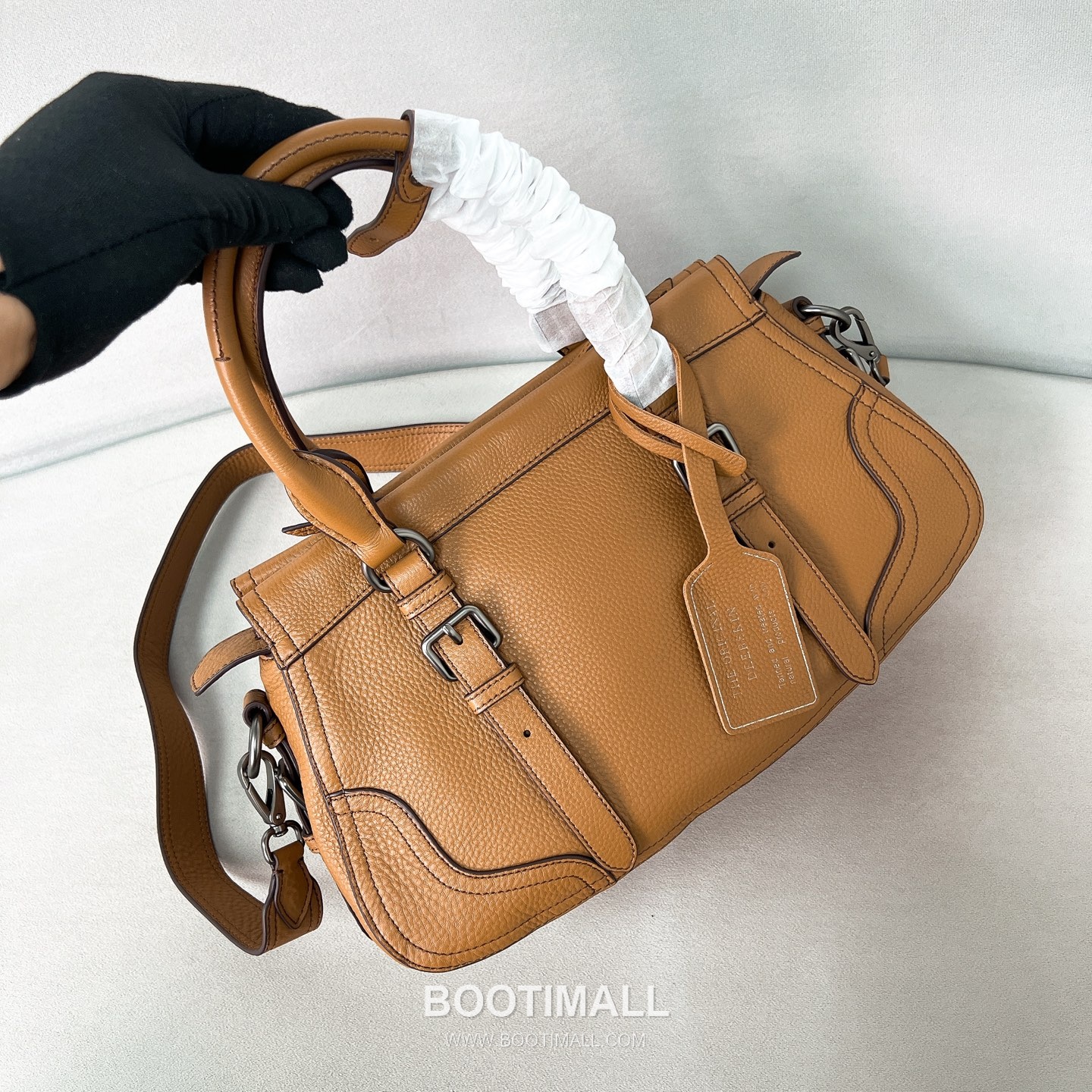 Prada Pebbled Deerskin Caramel Tote Bag 프라다 1BG604 페블드 디어스킨 카라멜 토트백 35cm 5