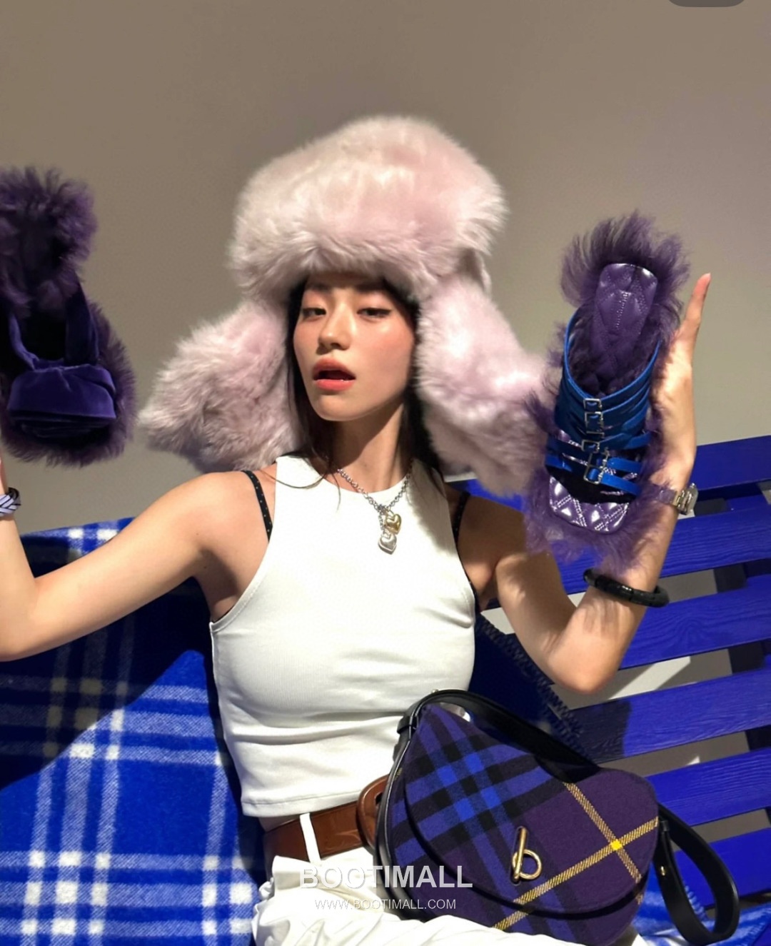 Burberry Check Wool Curved 330170 Beige Shoulder Bag 버버리 체크 울 커브드 330170 베이지 숄더백 26cm 8