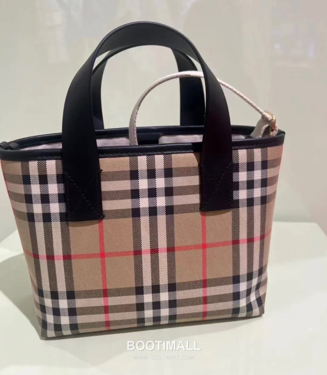 Burberry Check Canvas 246145 Cotton Beige Tote Bag 버버리 체크 캔버스 246145 코튼 베이지 토트백 27cm 5