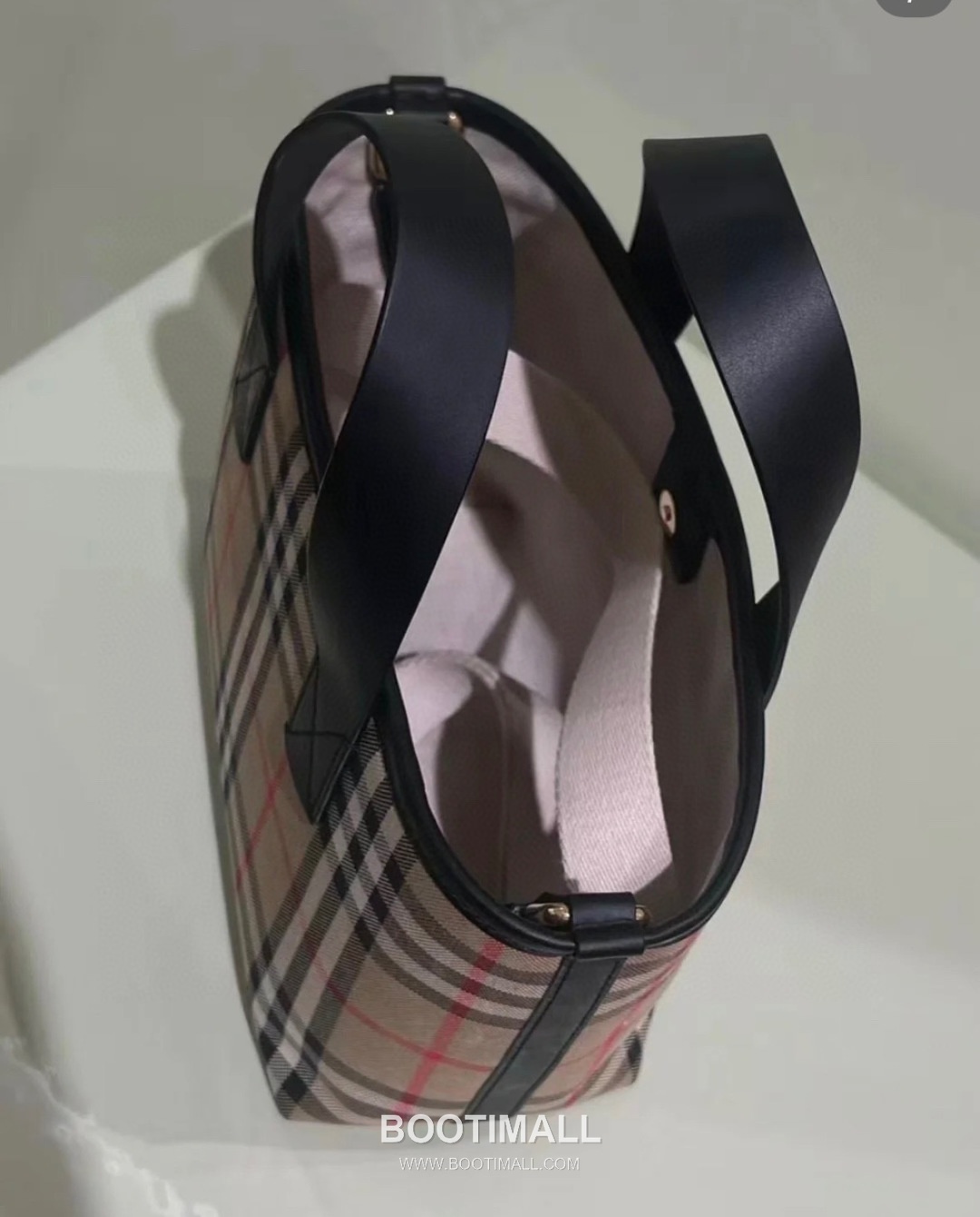 Burberry Check Canvas 246145 Cotton Beige Tote Bag 버버리 체크 캔버스 246145 코튼 베이지 토트백 27cm 7