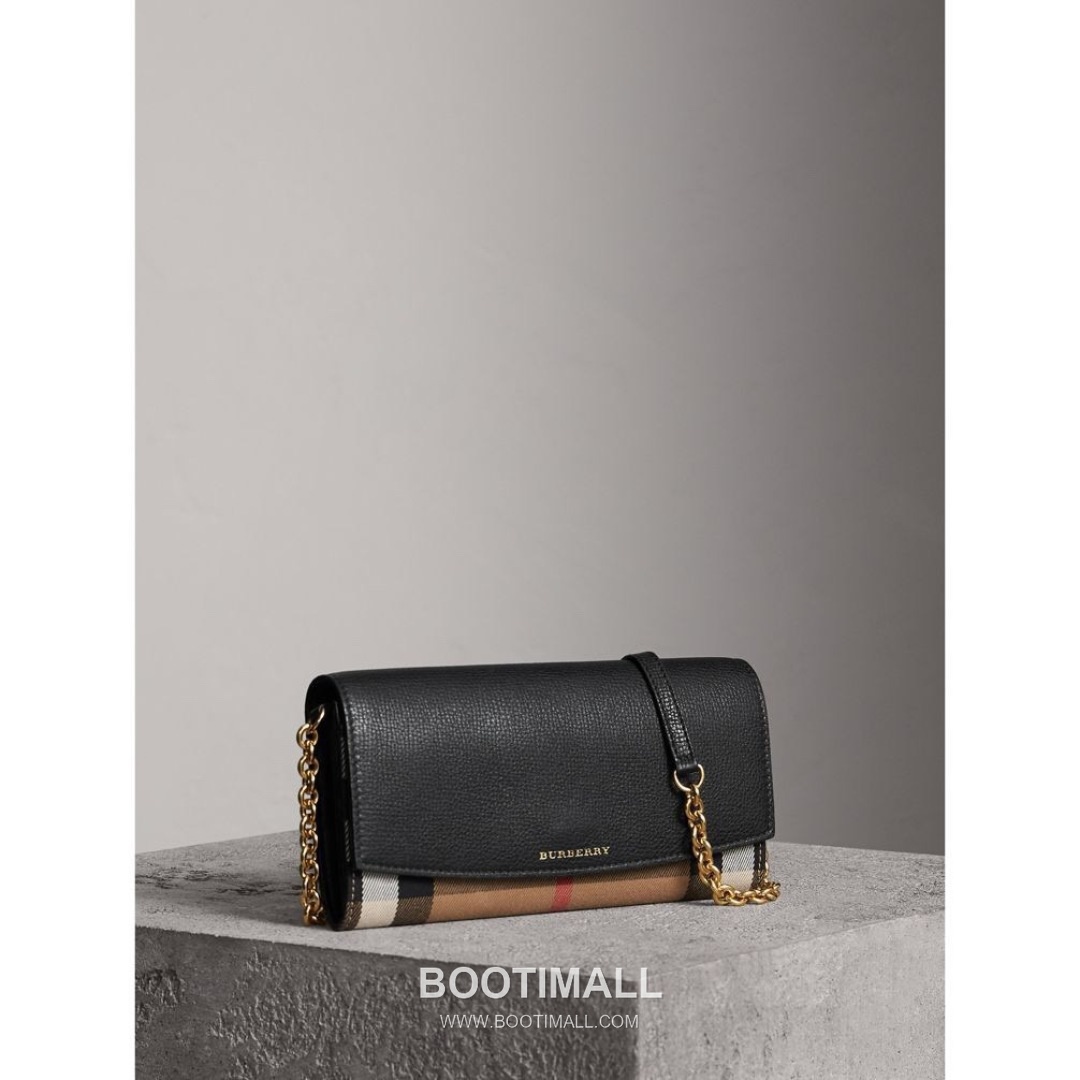 Burberry House Check Chain Wallet 250145 Canvas Beige 버버리 하우스 체크 체인 지갑 250145 캔버스 베이지 21cm 1