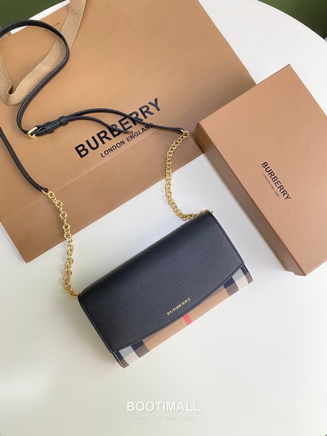 Burberry House Check Chain Wallet 250145 Canvas Beige 버버리 하우스 체크 체인 지갑 250145 캔버스 베이지 21cm 6