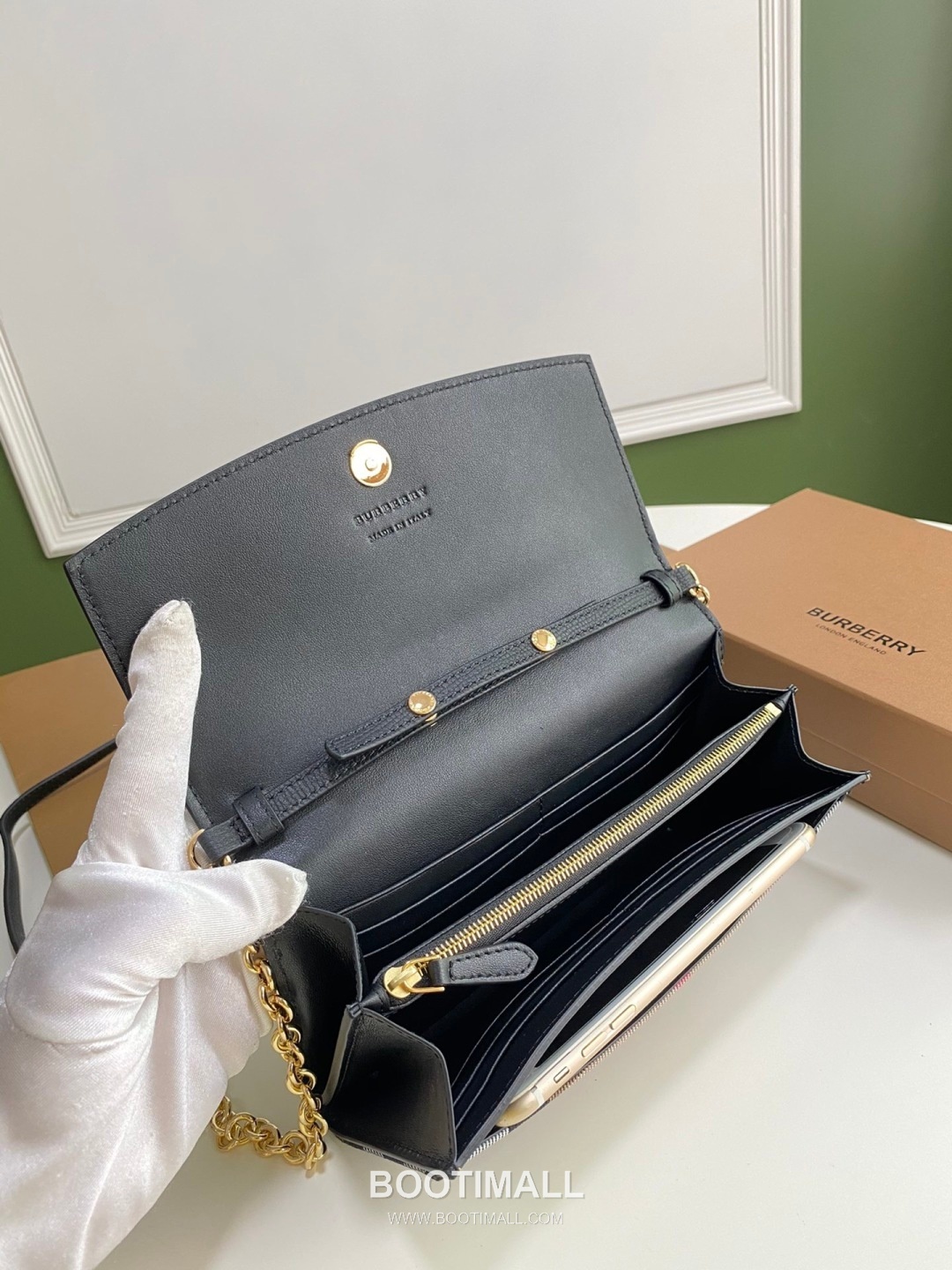 Burberry House Check Chain Wallet 250145 Canvas Beige 버버리 하우스 체크 체인 지갑 250145 캔버스 베이지 21cm 12